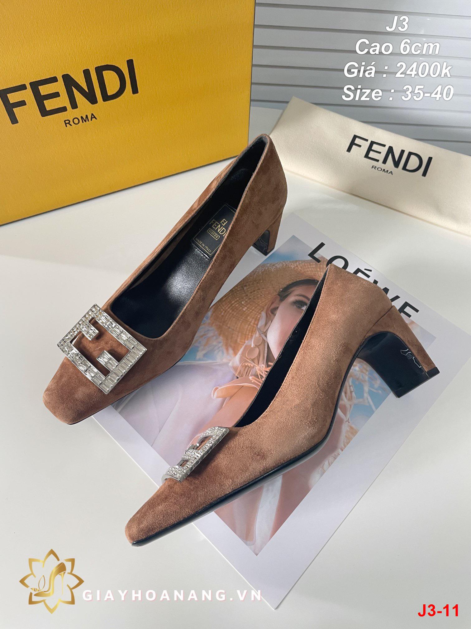 J3-11 Fendi giày cao 6cm siêu cấp