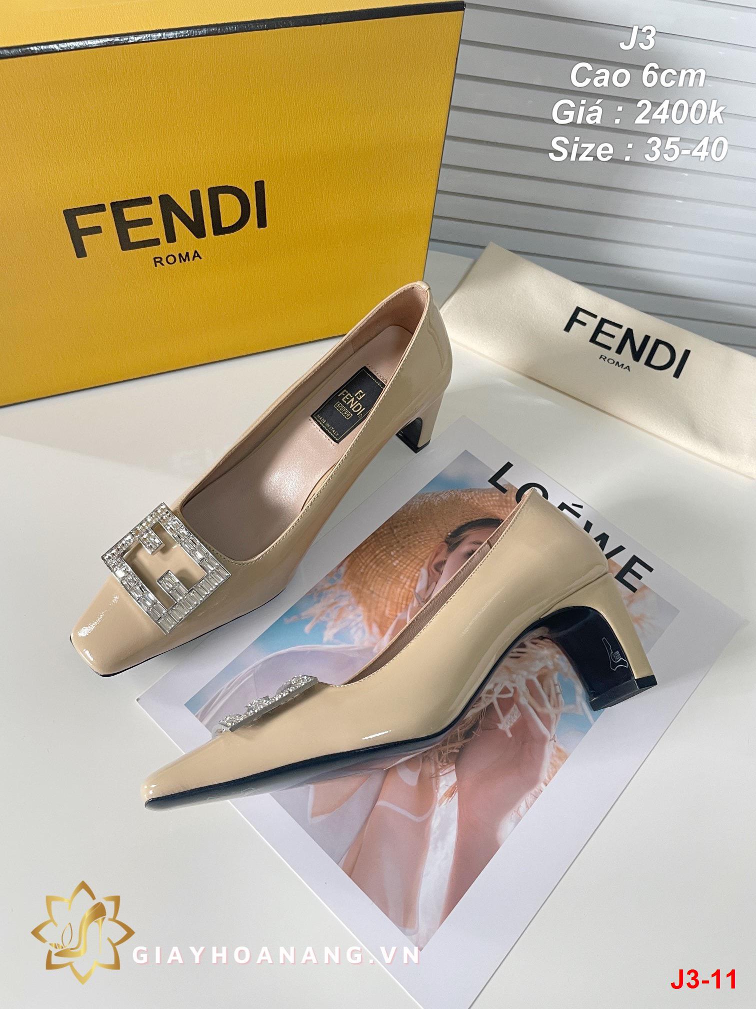 J3-11 Fendi giày cao 6cm siêu cấp