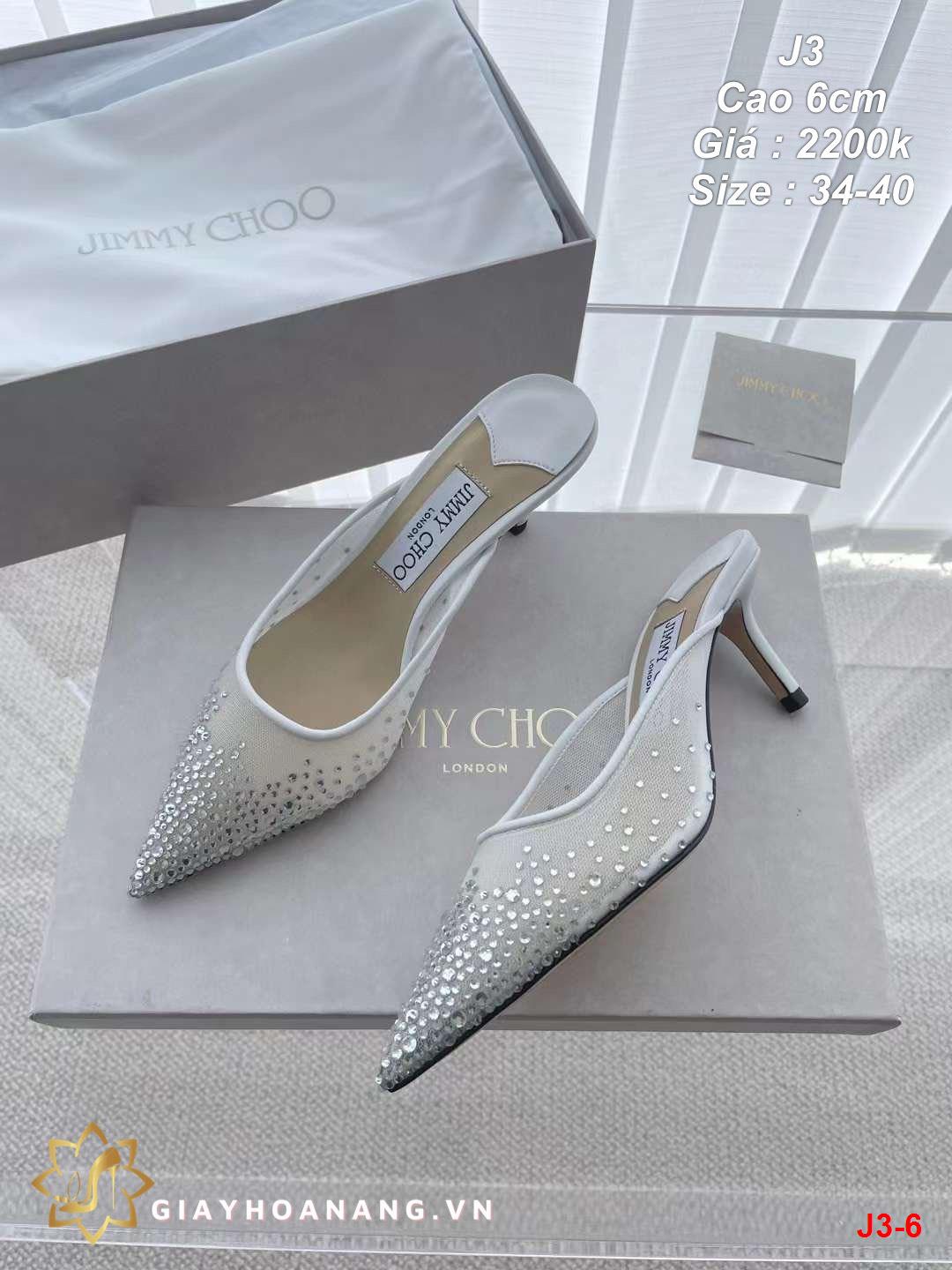 J3-6 Jimmy Choo dép sục cao 6cm siêu cấp