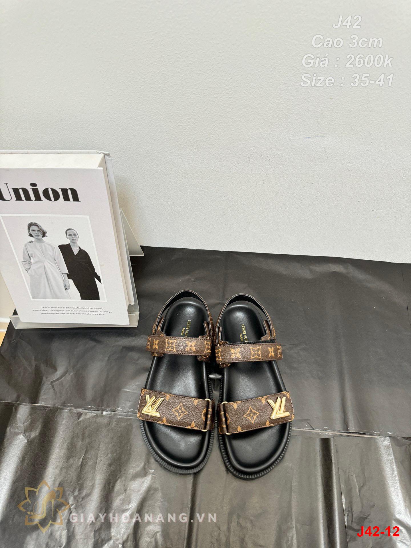 J42-12 Louis Vuitton sandal cao gót 3cm siêu cấp