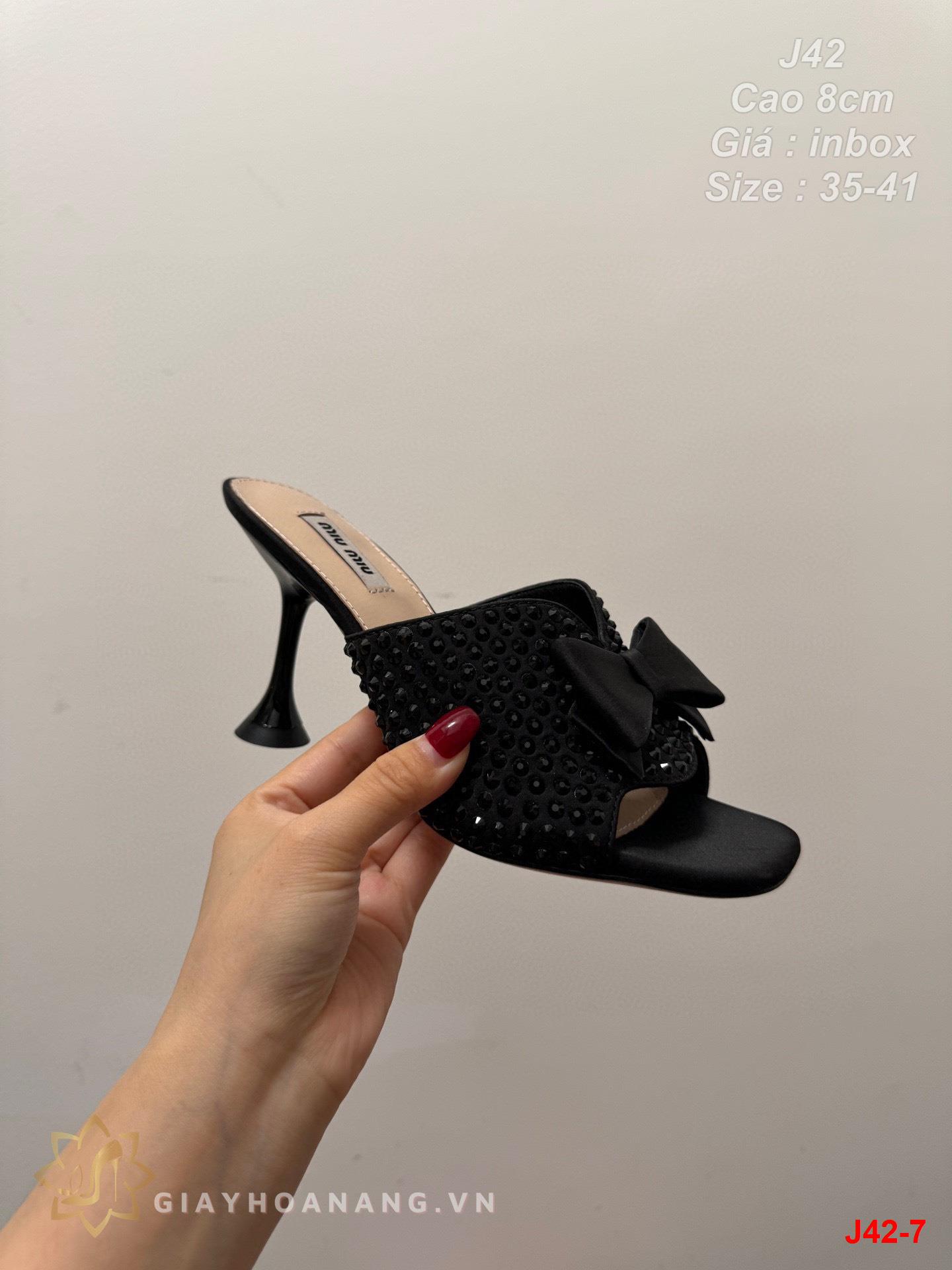 J42-7 Miu Miu dép cao gót 8cm siêu cấp