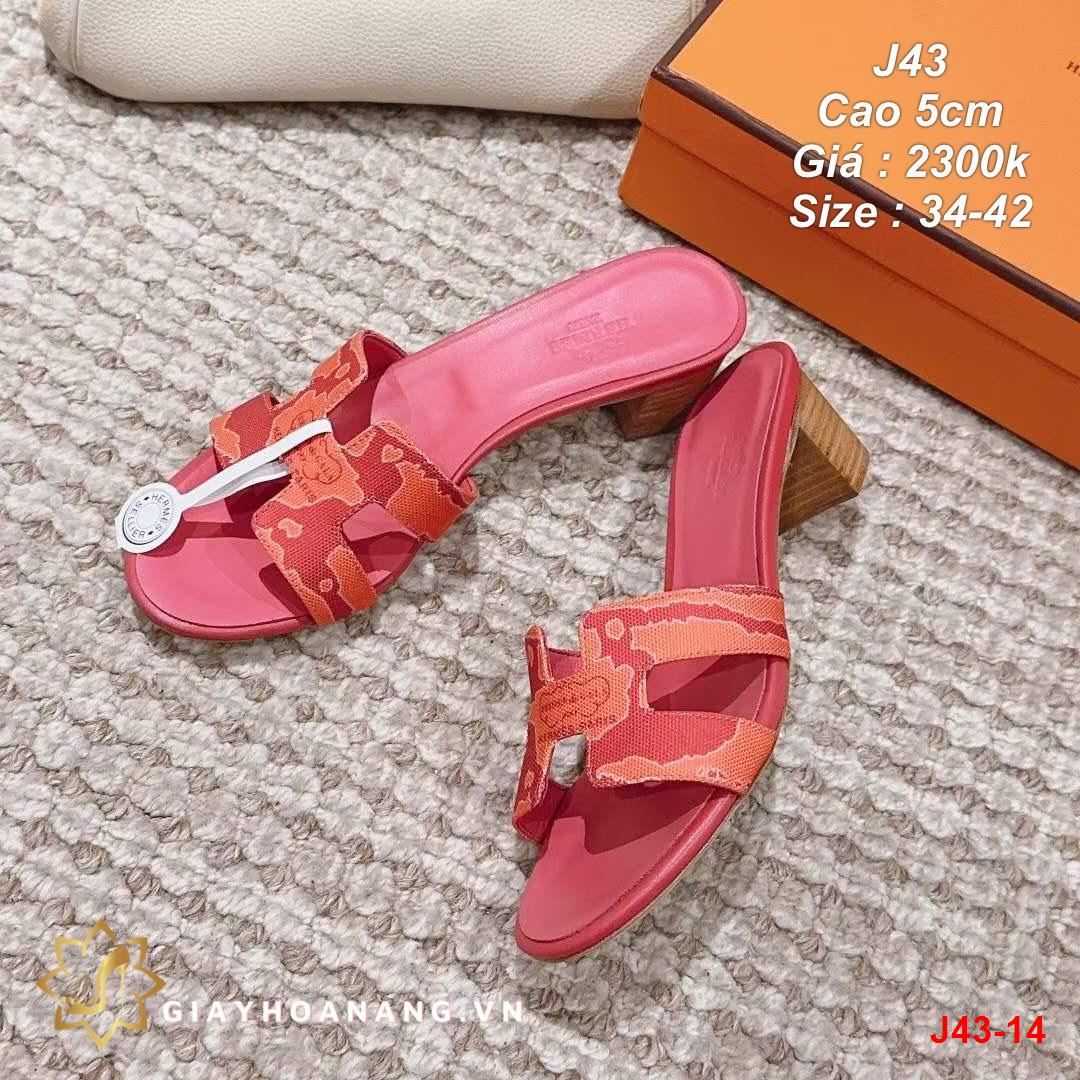 J43-14 Hermes dép cao 5cm siêu cấp