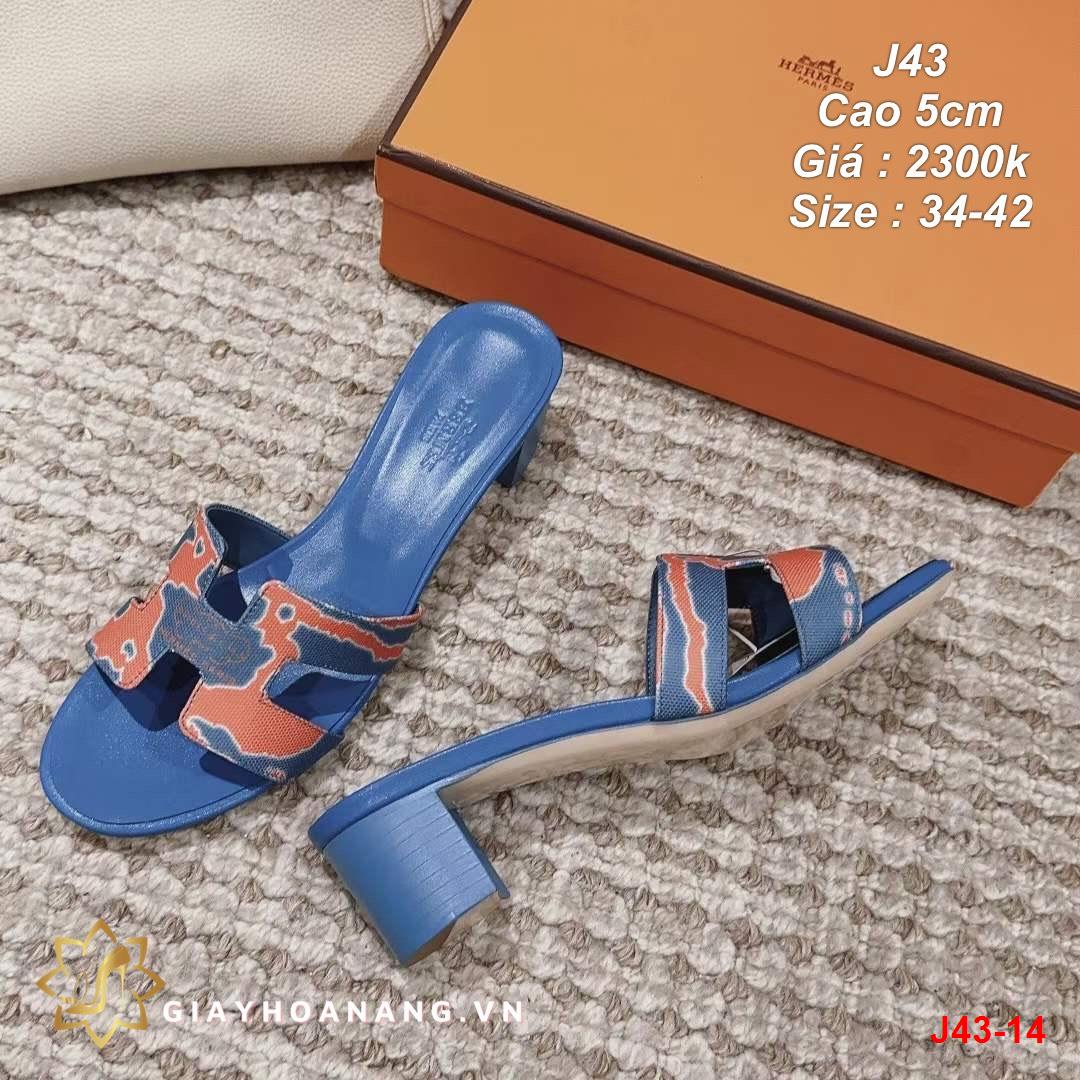 J43-14 Hermes dép cao 5cm siêu cấp