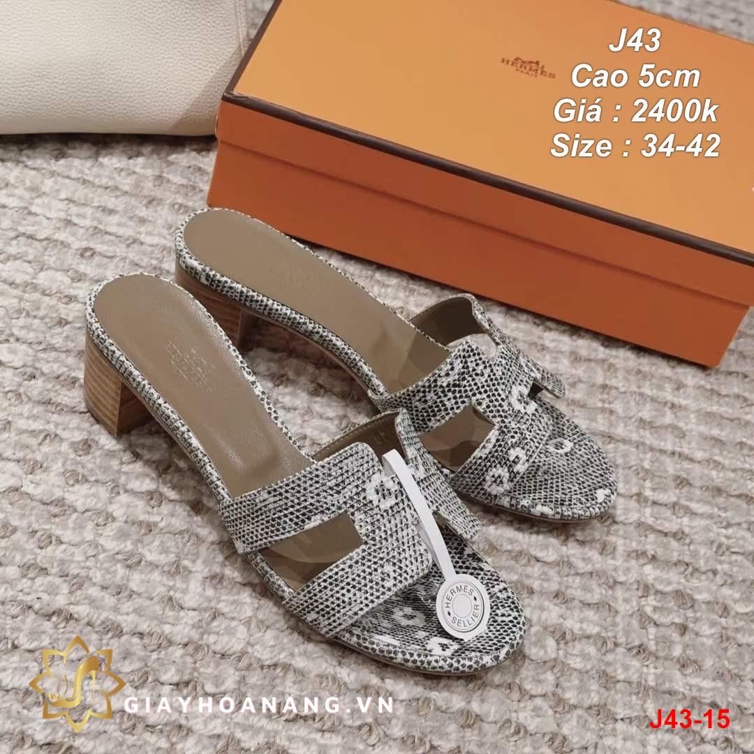 J43-15 Hermes dép cao 1cm , 5cm siêu cấp