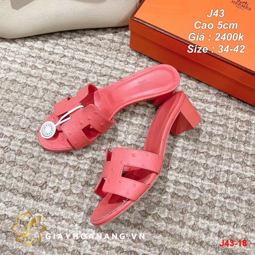 J43-18 Hermes dép cao 5cm siêu cấp