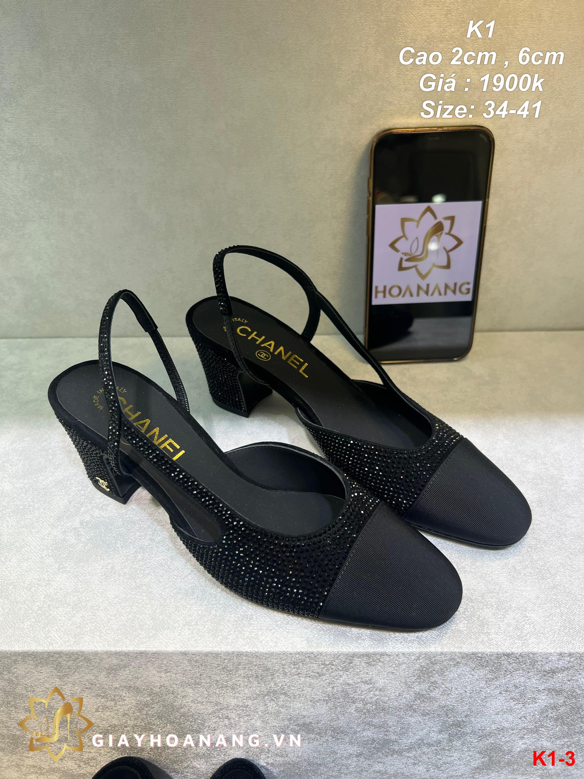 K1-3 Chanel sandal cao 2cm , 6cm siêu cấp