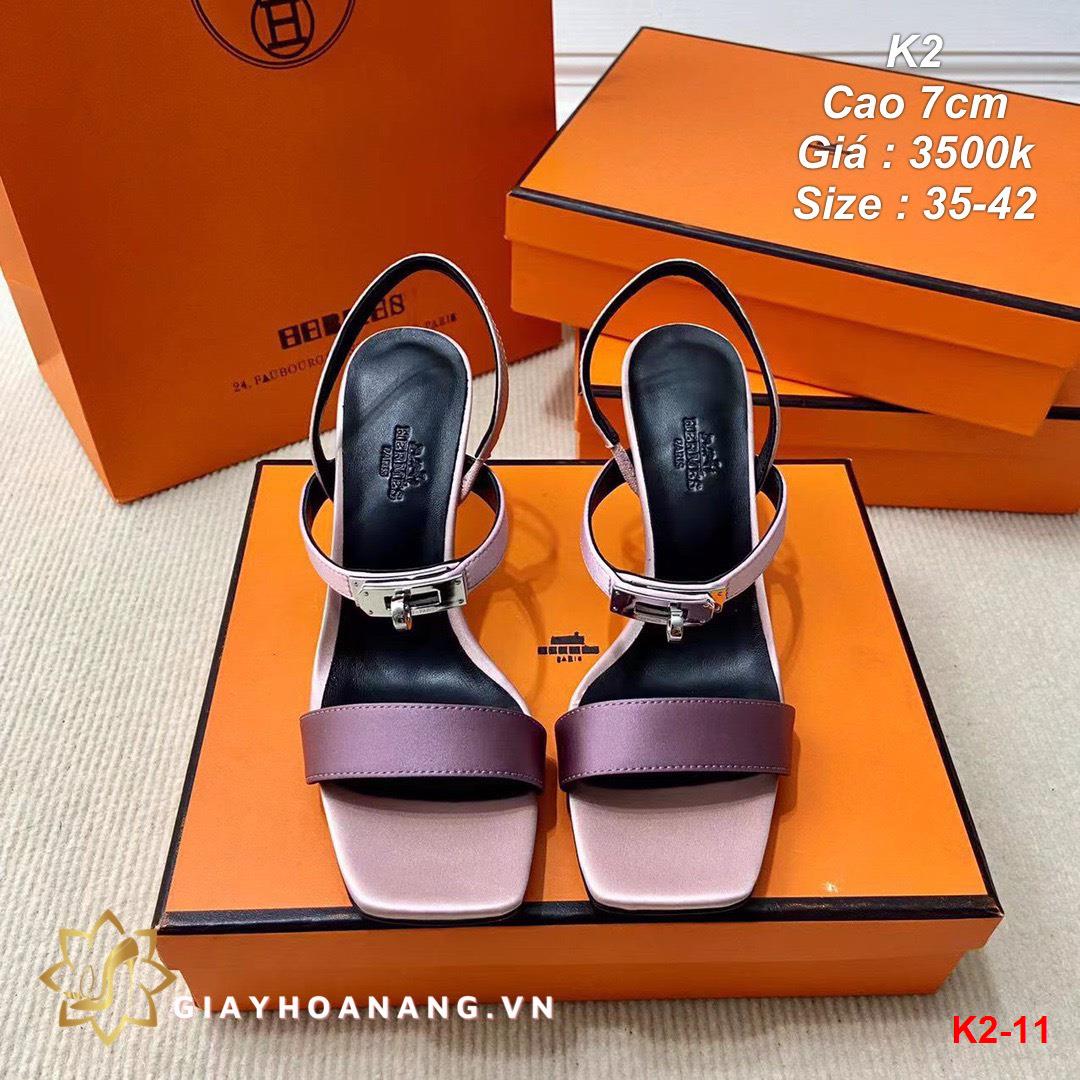 K2-11 Hermes sandal cao 7cm siêu cấp