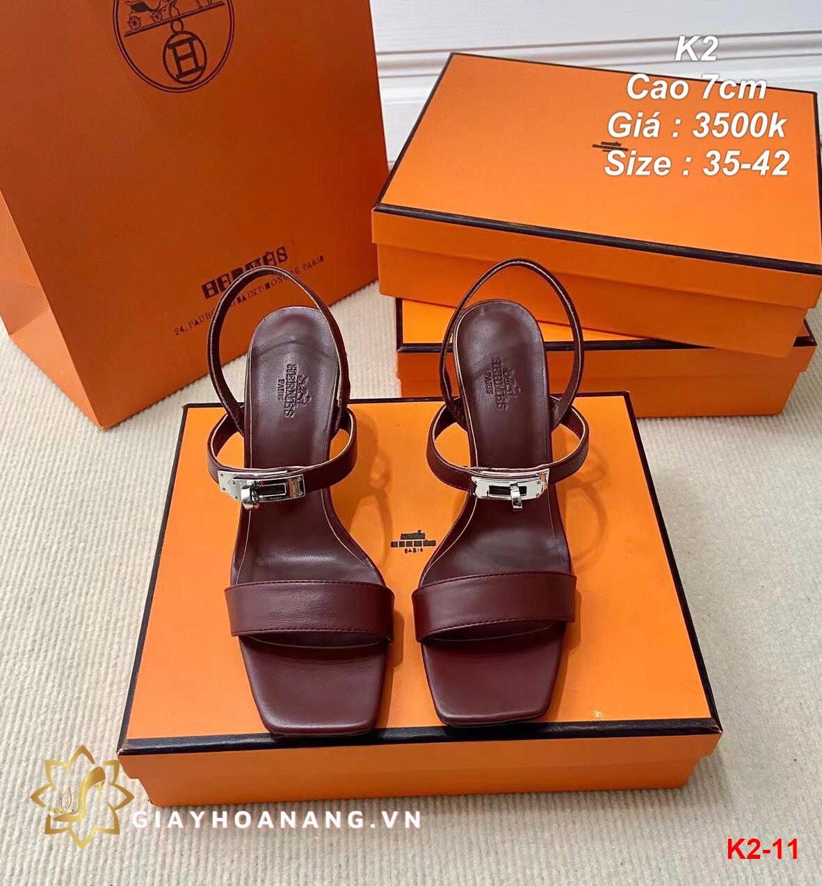 K2-11 Hermes sandal cao 7cm siêu cấp