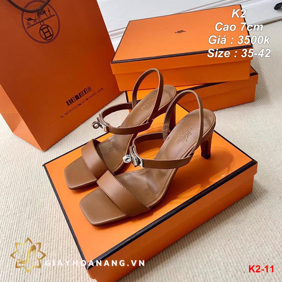 K2-11 Hermes sandal cao 7cm siêu cấp