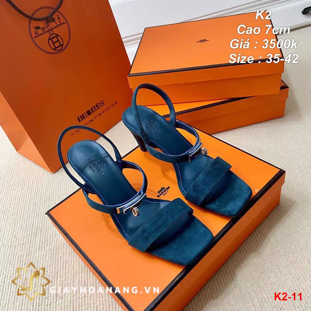 K2-11 Hermes sandal cao 7cm siêu cấp