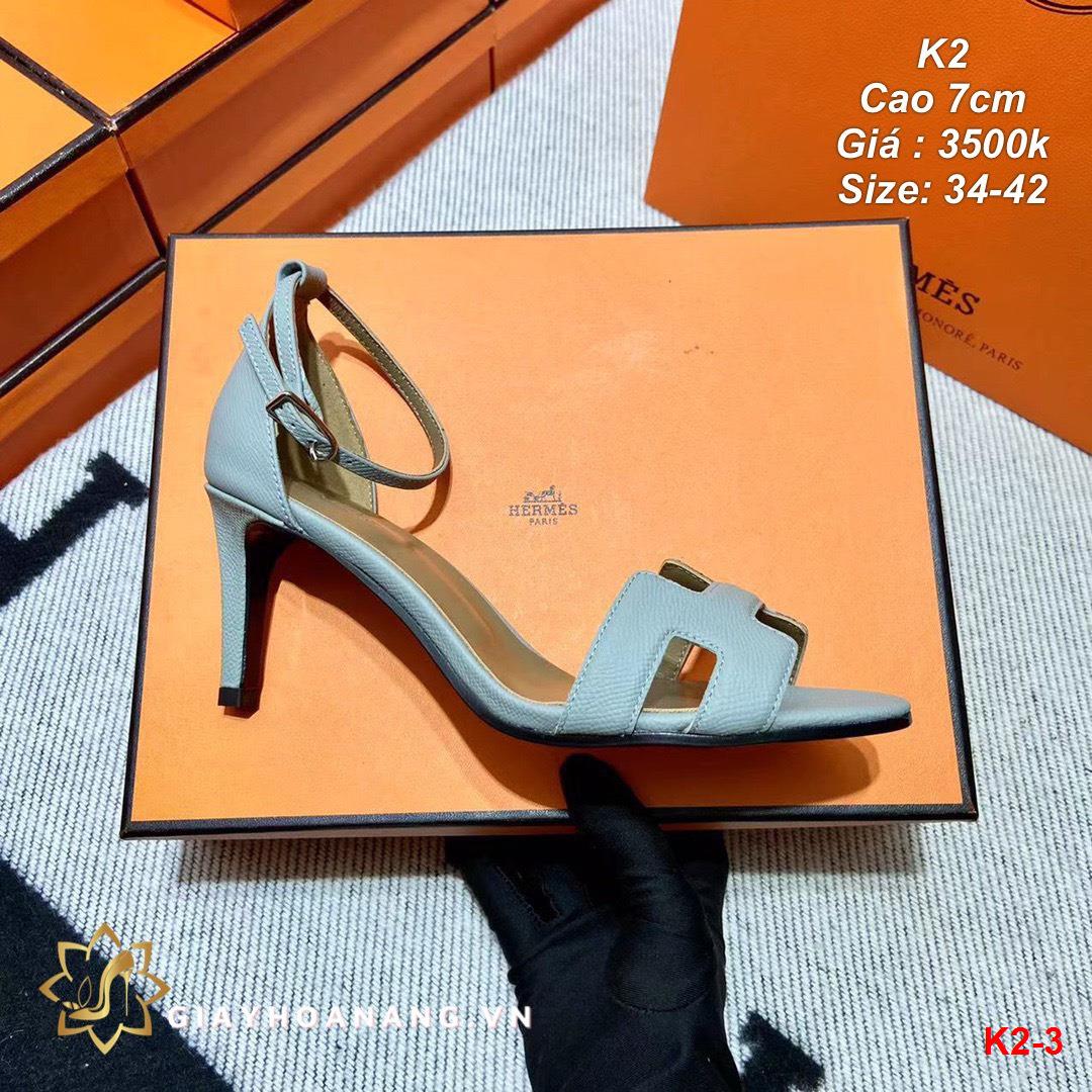 K2-3 Hermes sandal cao 7cm siêu cấp