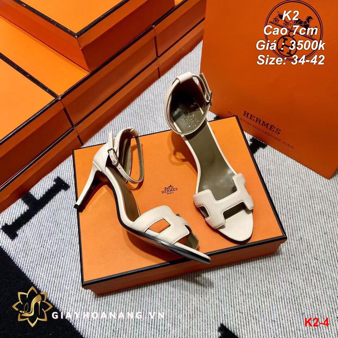 K2-4 Hermes sandal cao 7cm siêu cấp