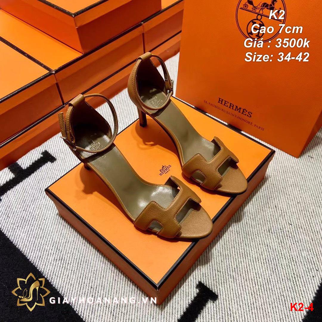 K2-4 Hermes sandal cao 7cm siêu cấp