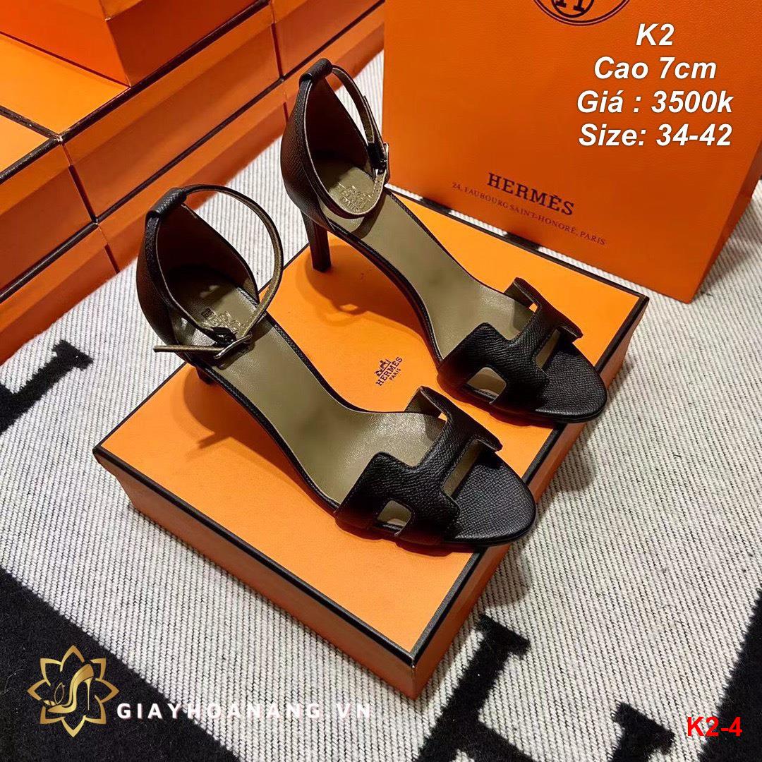 K2-4 Hermes sandal cao 7cm siêu cấp