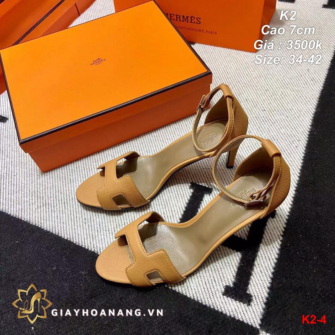 K2-4 Hermes sandal cao 7cm siêu cấp