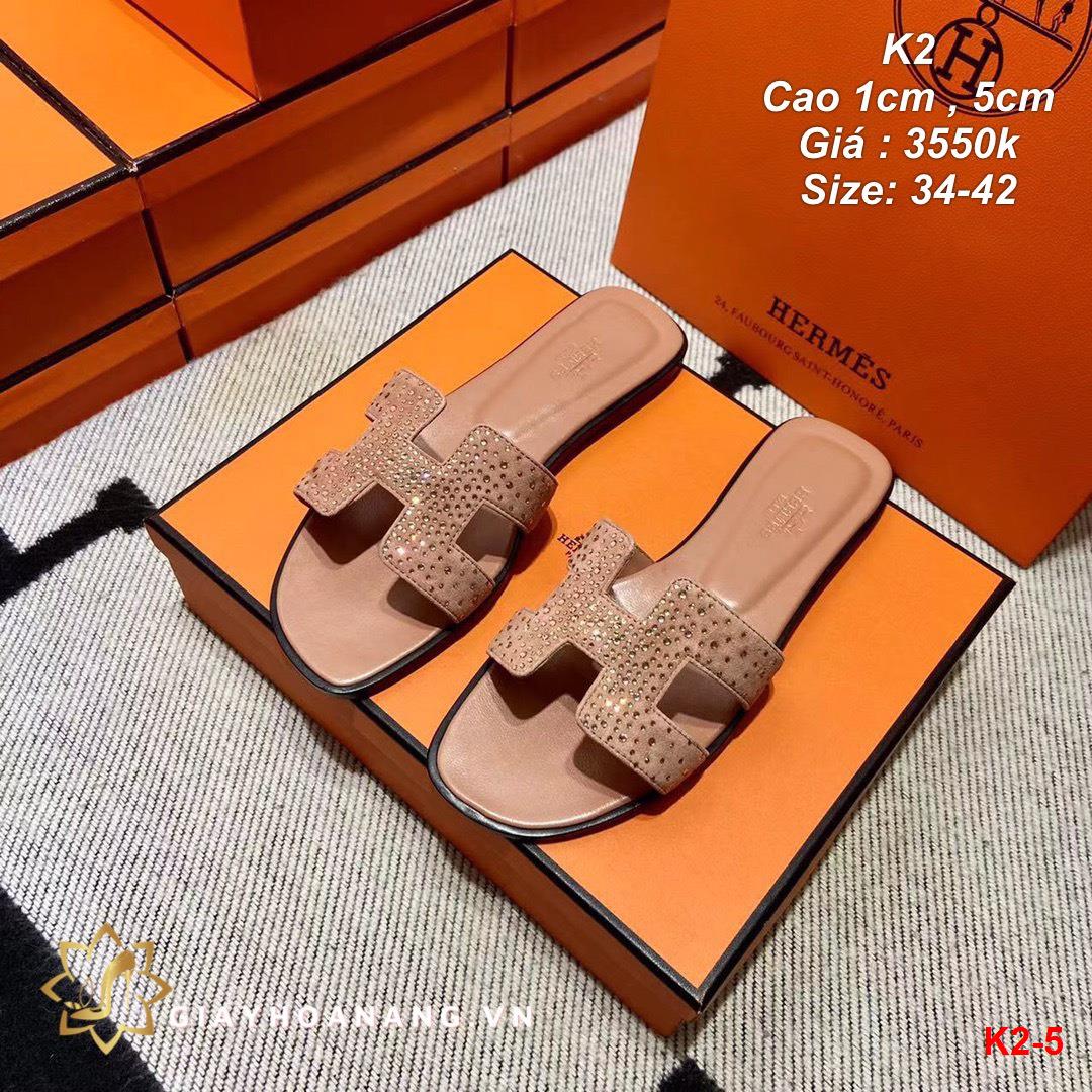 K2-5 Hermes dép cao 1cm , 5cm siêu cấp