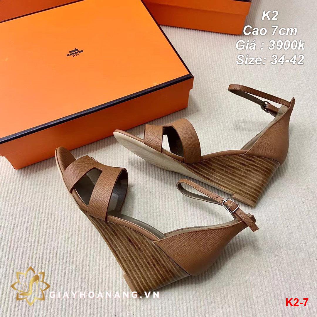 K2-7 Hermes sandal cao 7cm siêu cấp