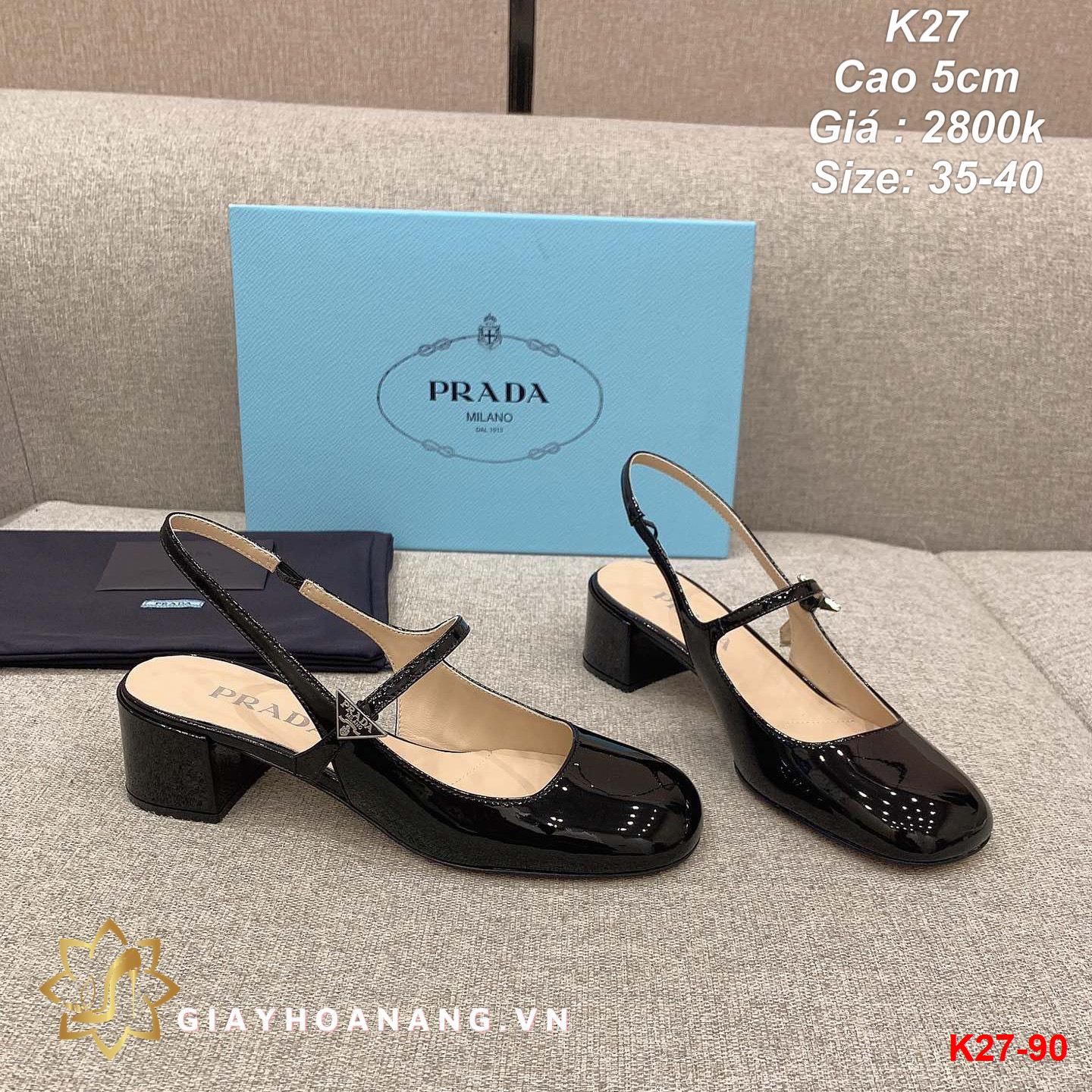 K27-90 Prada sandal cao 5cm siêu cấp