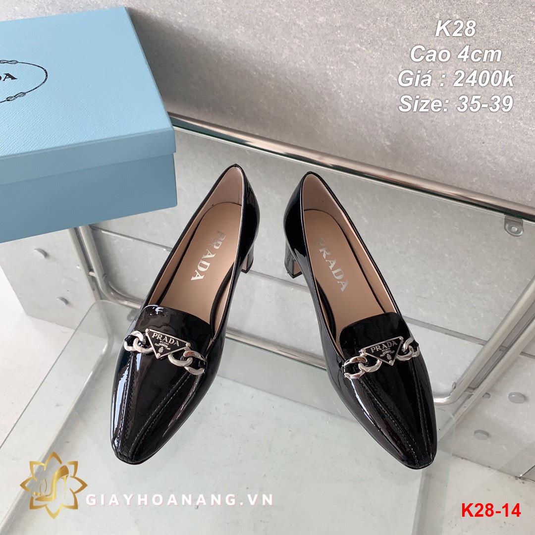 K28-14 Prada giày cao 4cm siêu cấp
