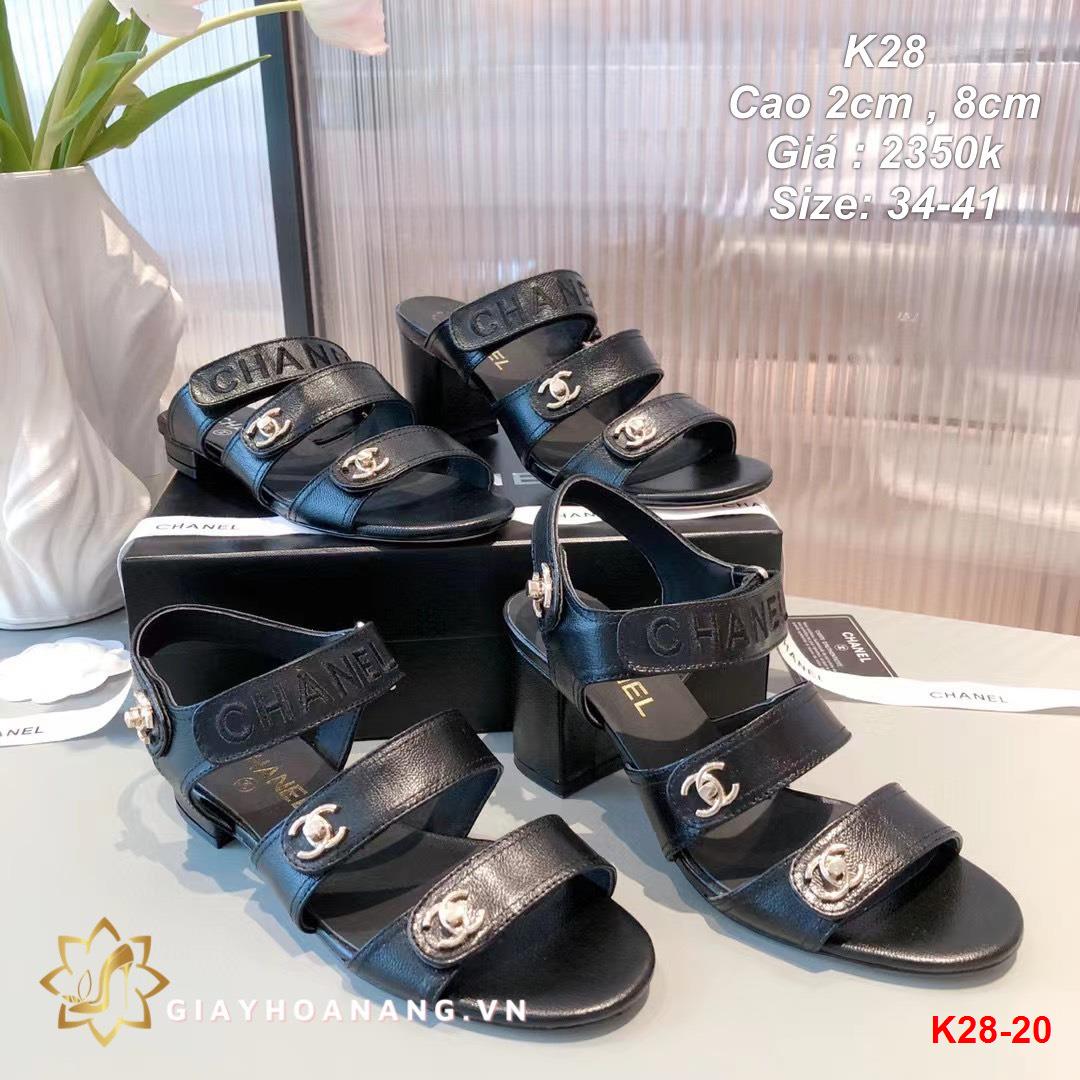 K28-20 Chanel sandal cao 2cm , 8cm siêu cấp