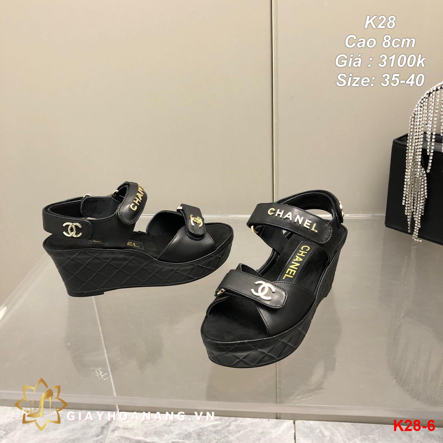 K28-6 Chanel sandal cao 8cm siêu cấp