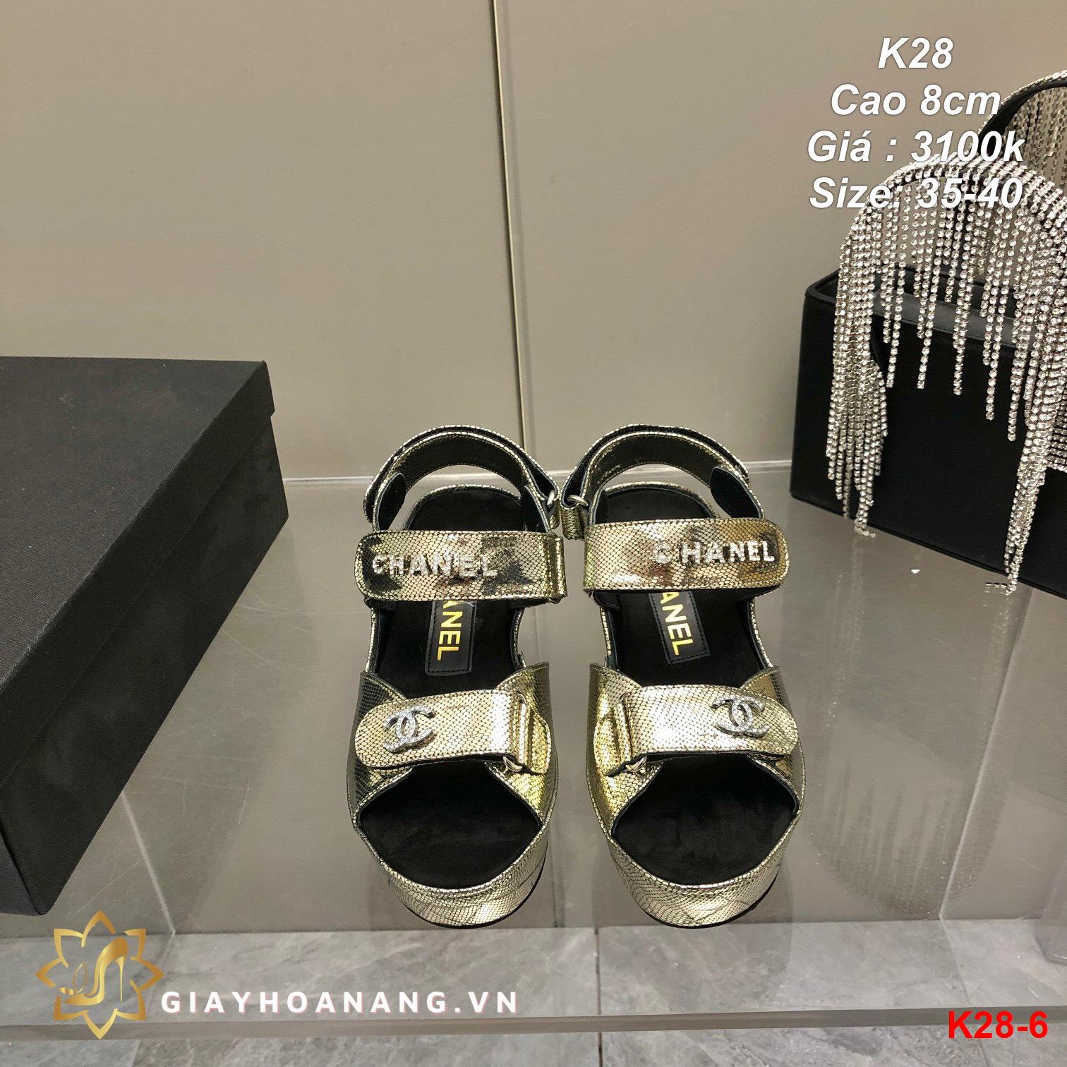 K28-6 Chanel sandal cao 8cm siêu cấp