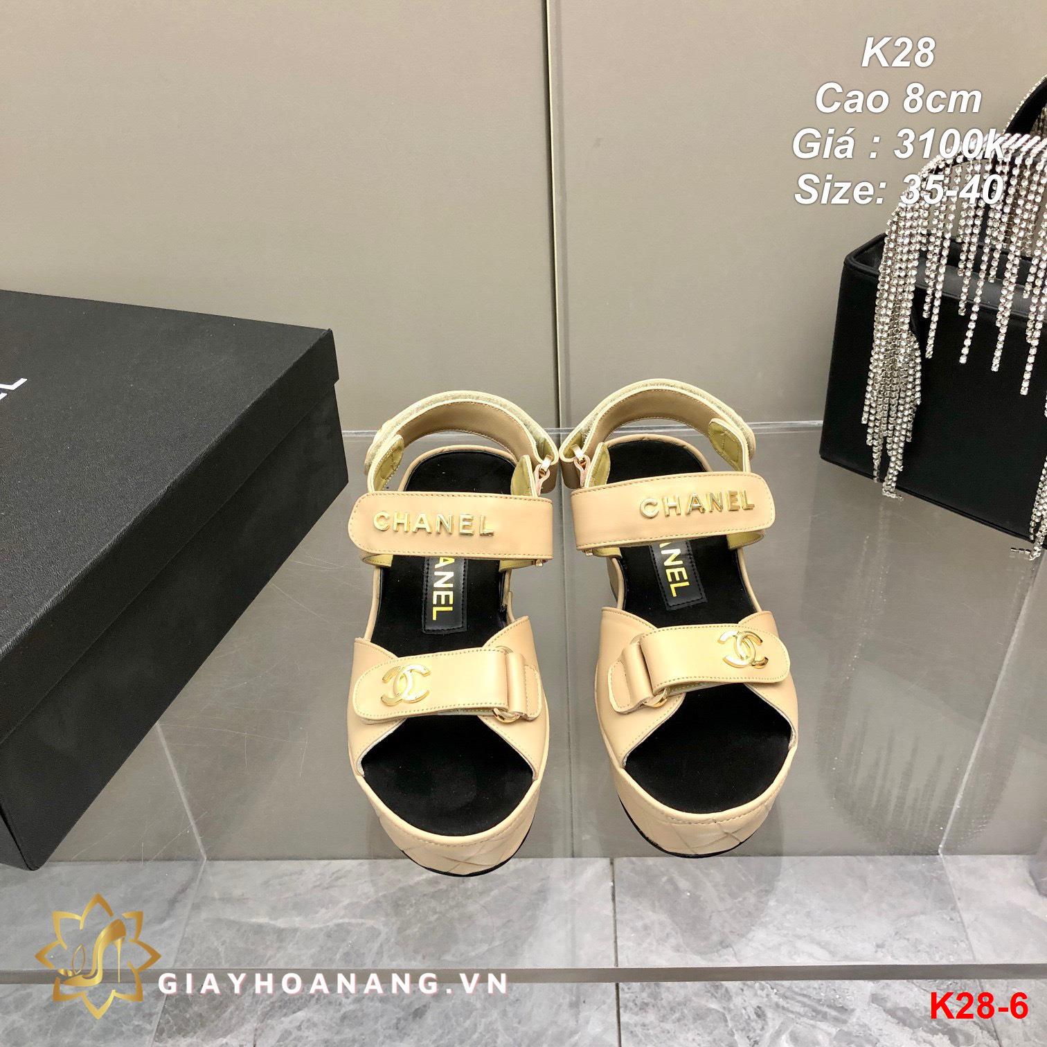 K28-6 Chanel sandal cao 8cm siêu cấp