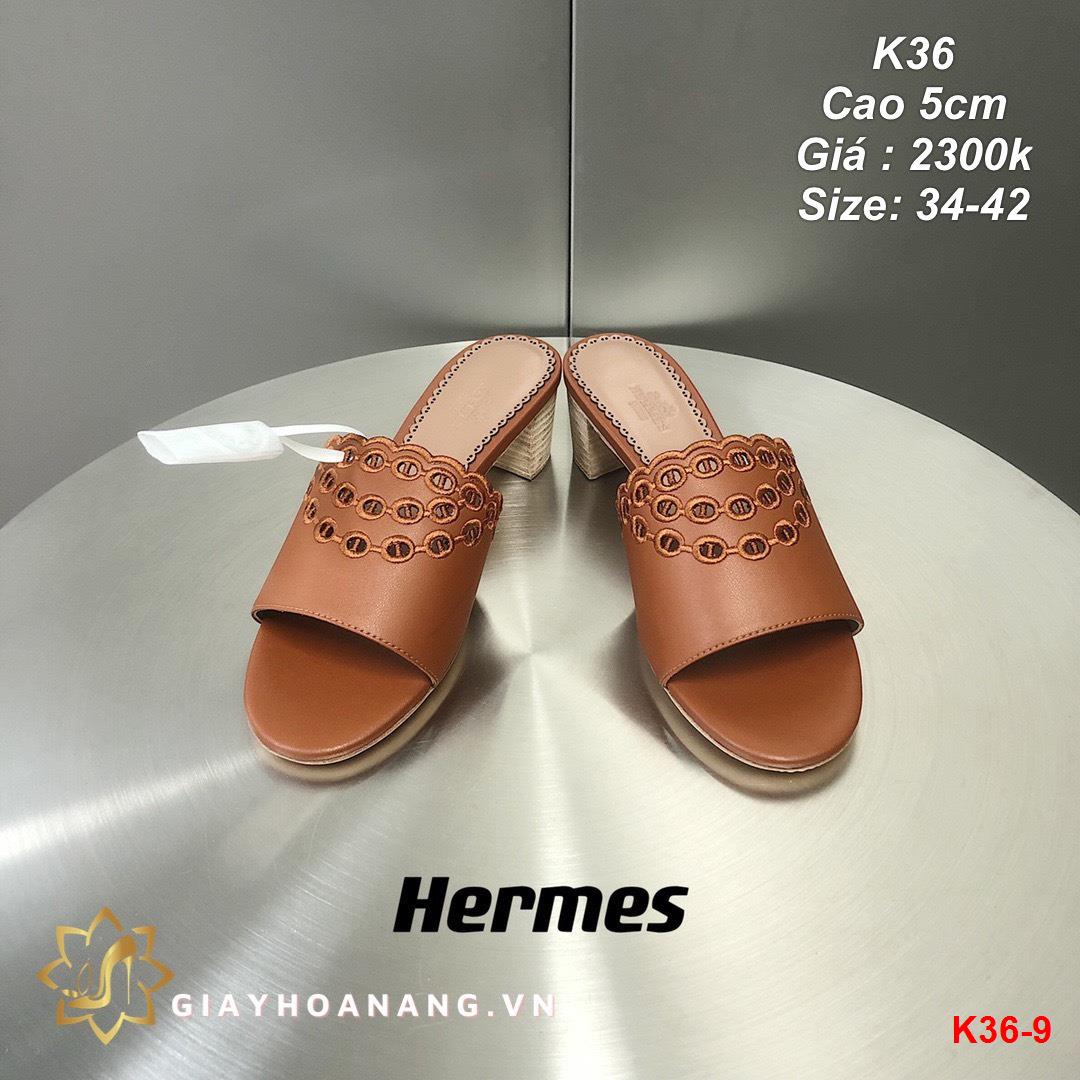 K36-9 Hermes dép cao 5cm siêu cấp