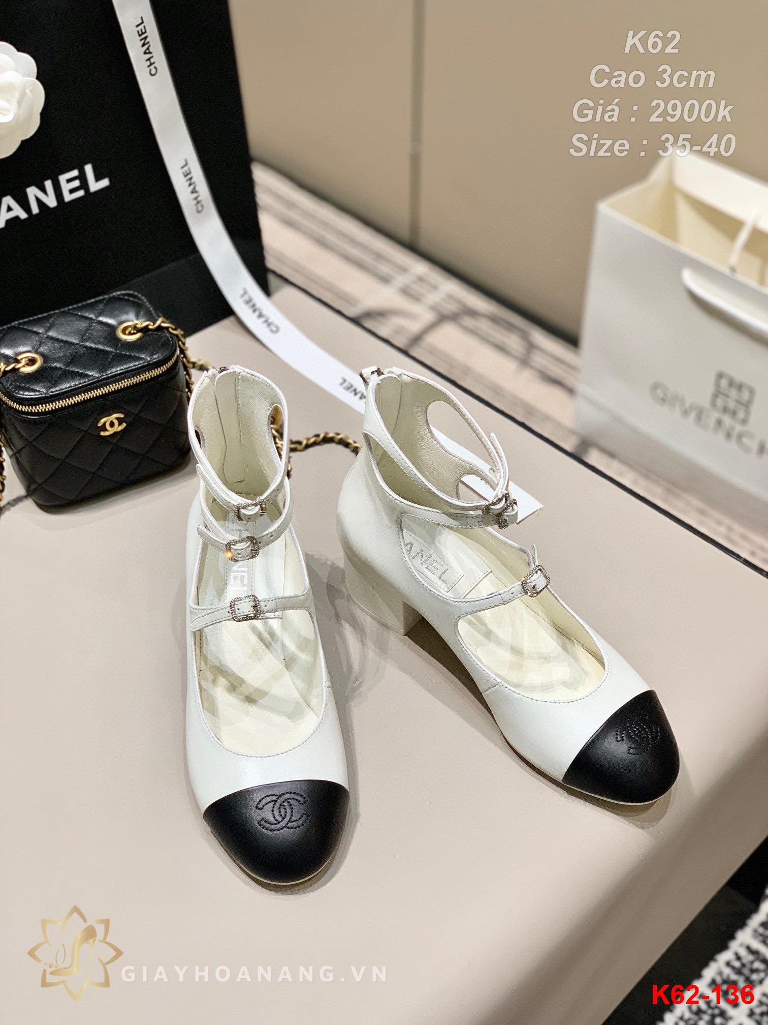 K62-136 Chanel giày cao gót 3cm siêu cấp