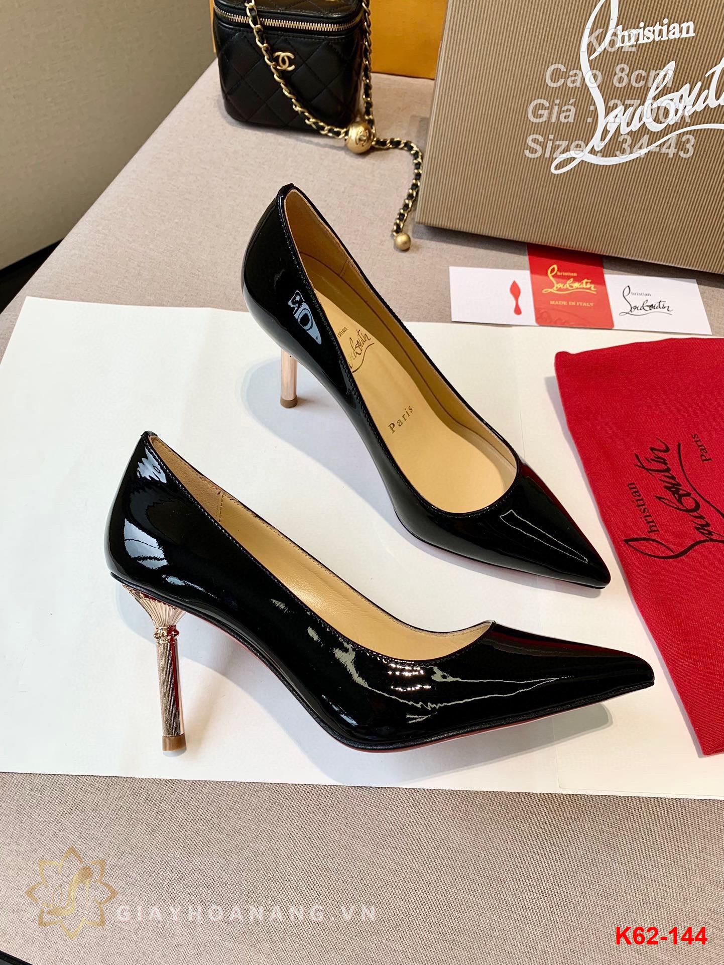 K62-144 Louboutin giày cao gót 8cm siêu cấp