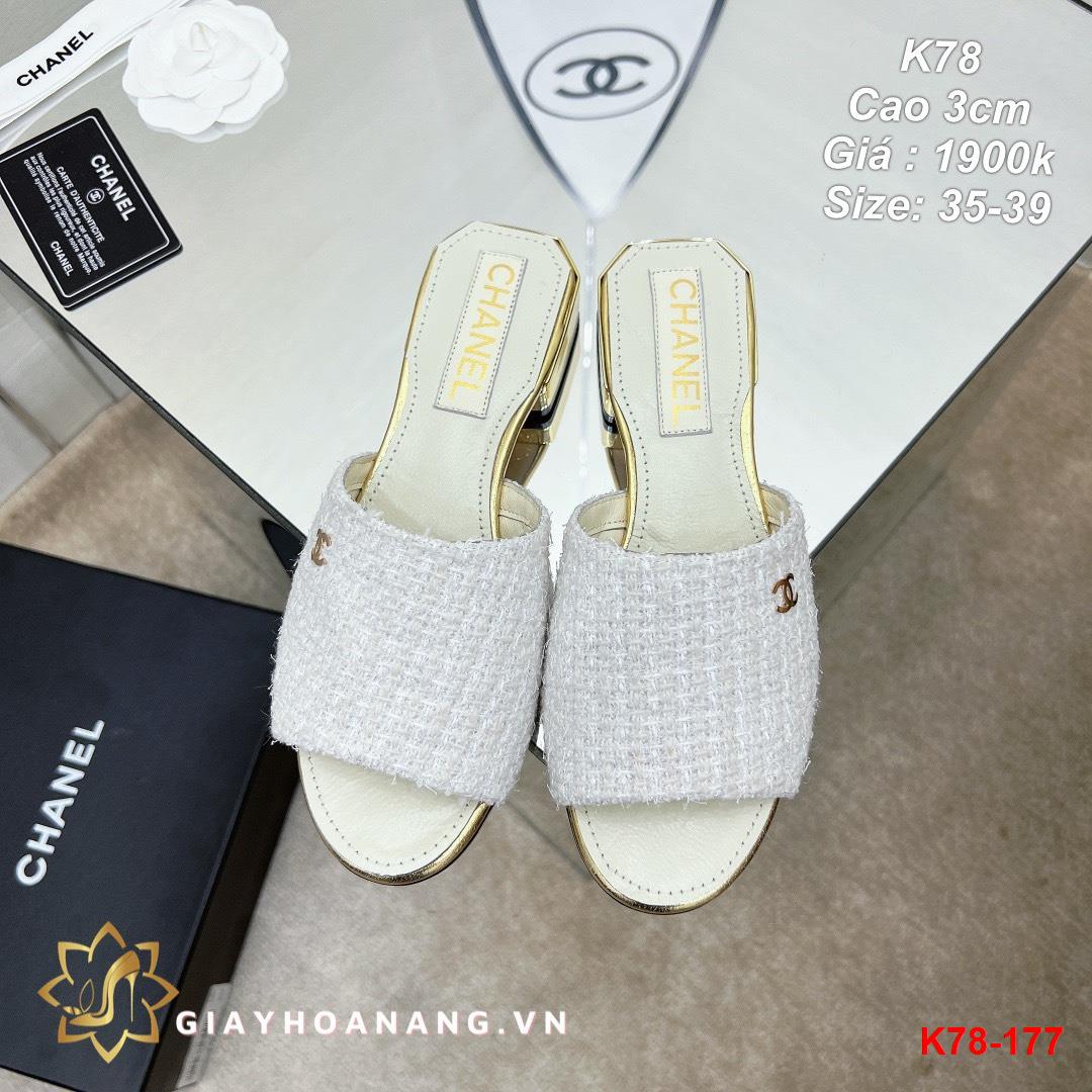 K78-177 Chanel dép cao 3cm siêu cấp