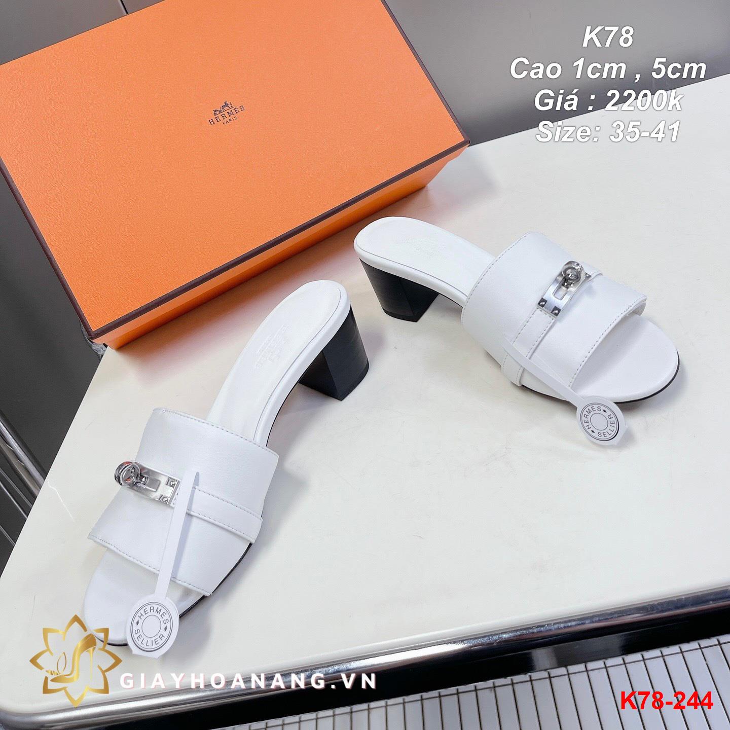 K78-244 Hermes dép cao 1cm , 5cm siêu cấp