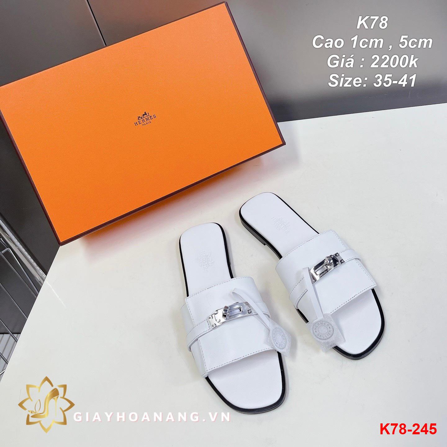 K78-245 Hermes dép cao 1cm , 5cm siêu cấp