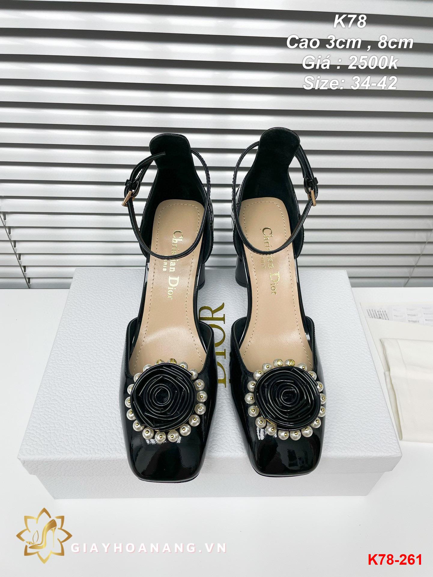 K78-261 Dior sandal cao 3cm , 8cm siêu cấp