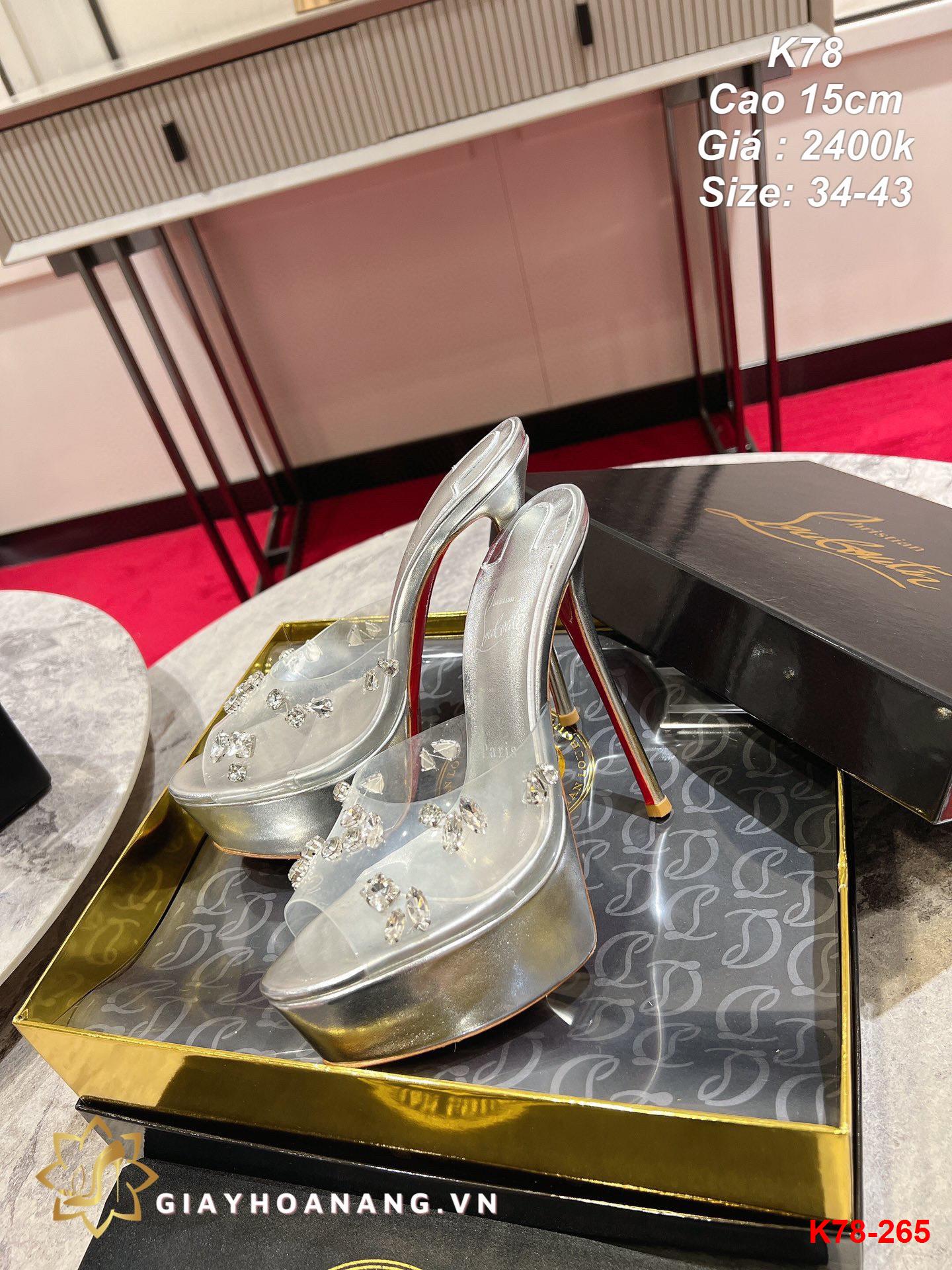 K78-265 Louboutin sandal cao 15cm siêu cấp