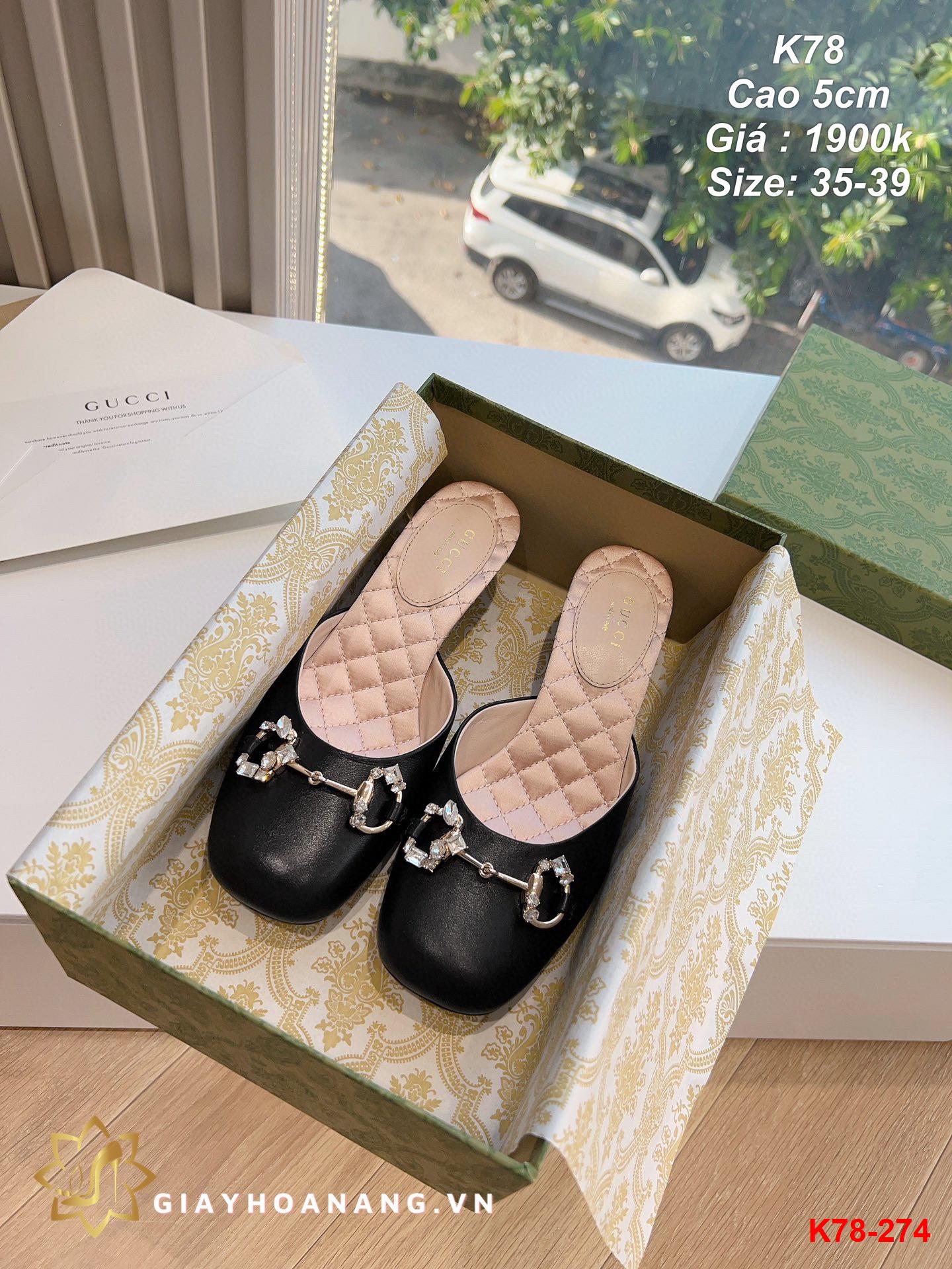 K78-274 Gucci dép sục cao 5cm siêu cấp