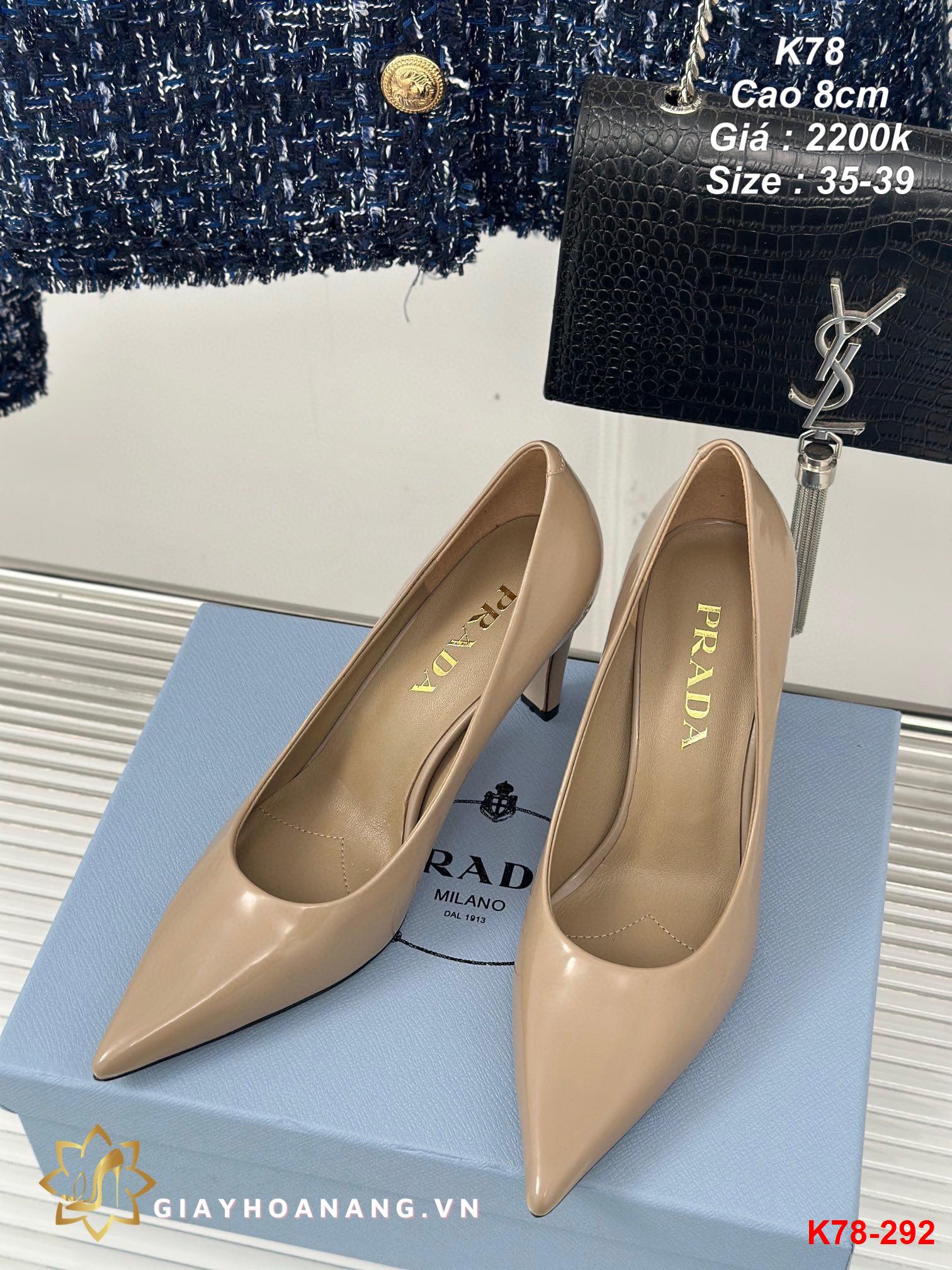 K78-292 Prada giày cao 8cm siêu cấp