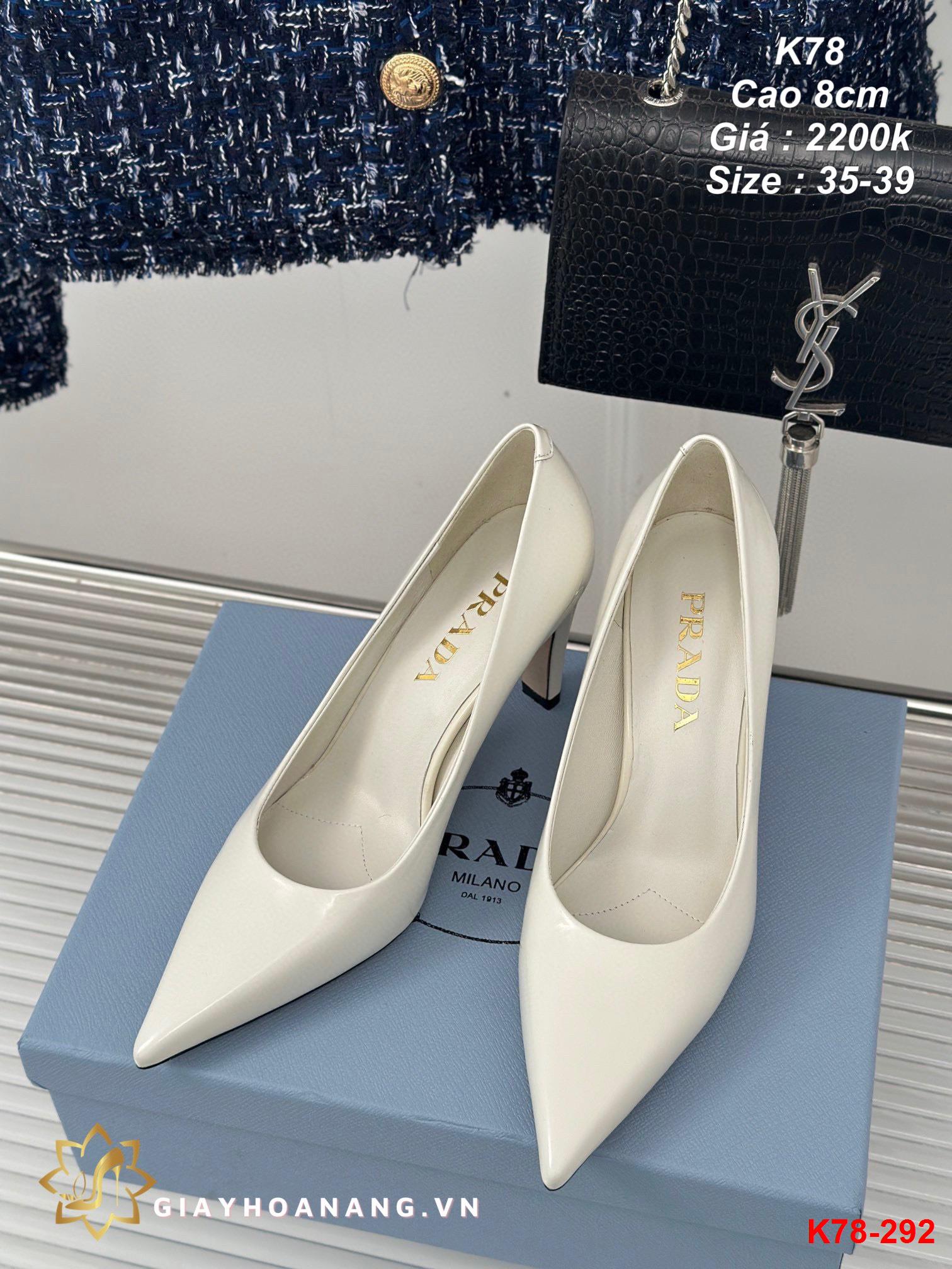 K78-292 Prada giày cao 8cm siêu cấp