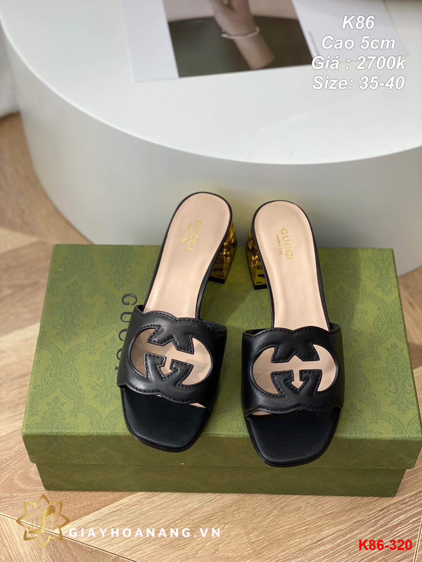 K86-320 Gucci dép cao 5cm siêu cấp