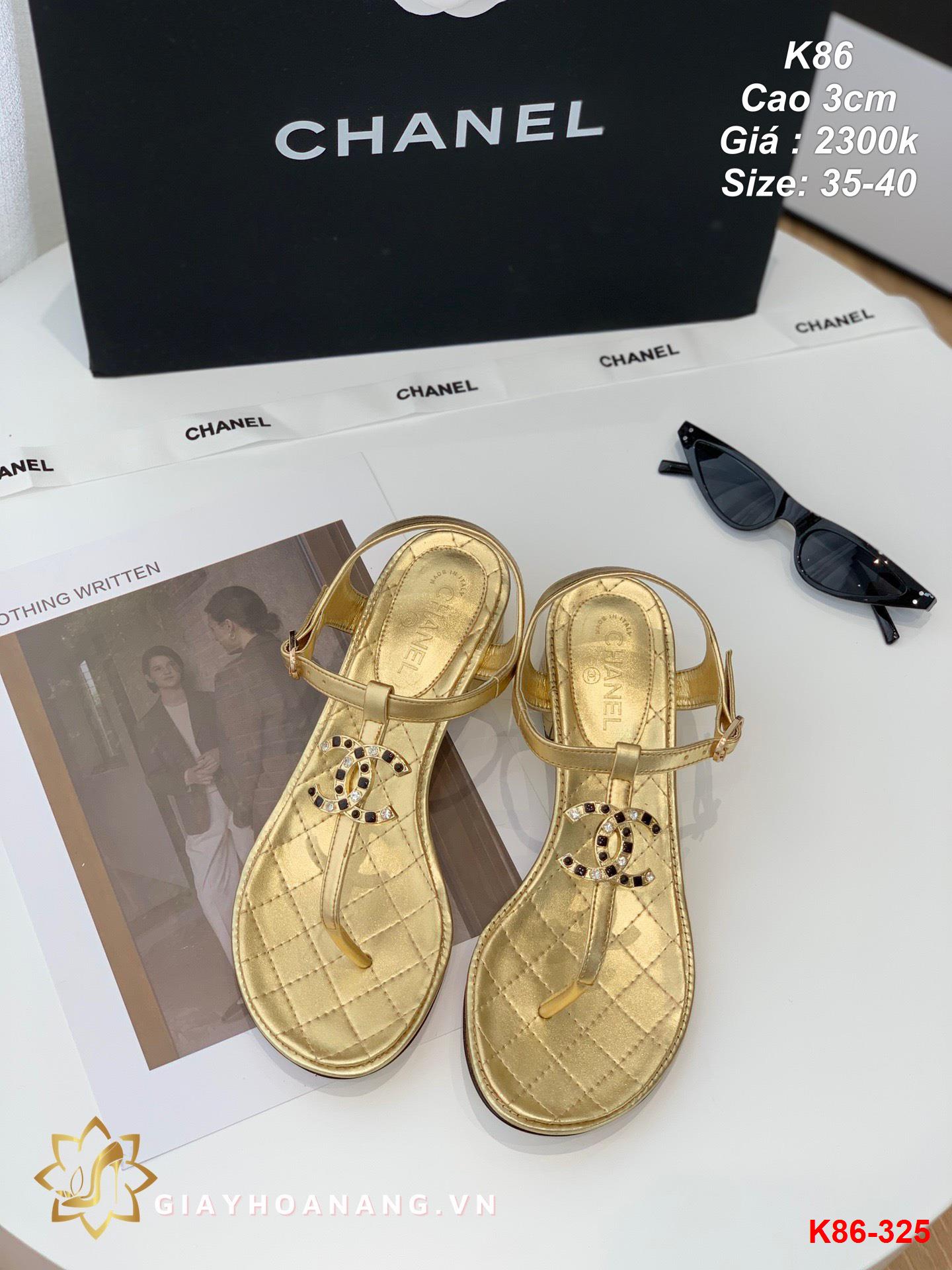 K86-325 Chanel sandal cao 3cm siêu cấp