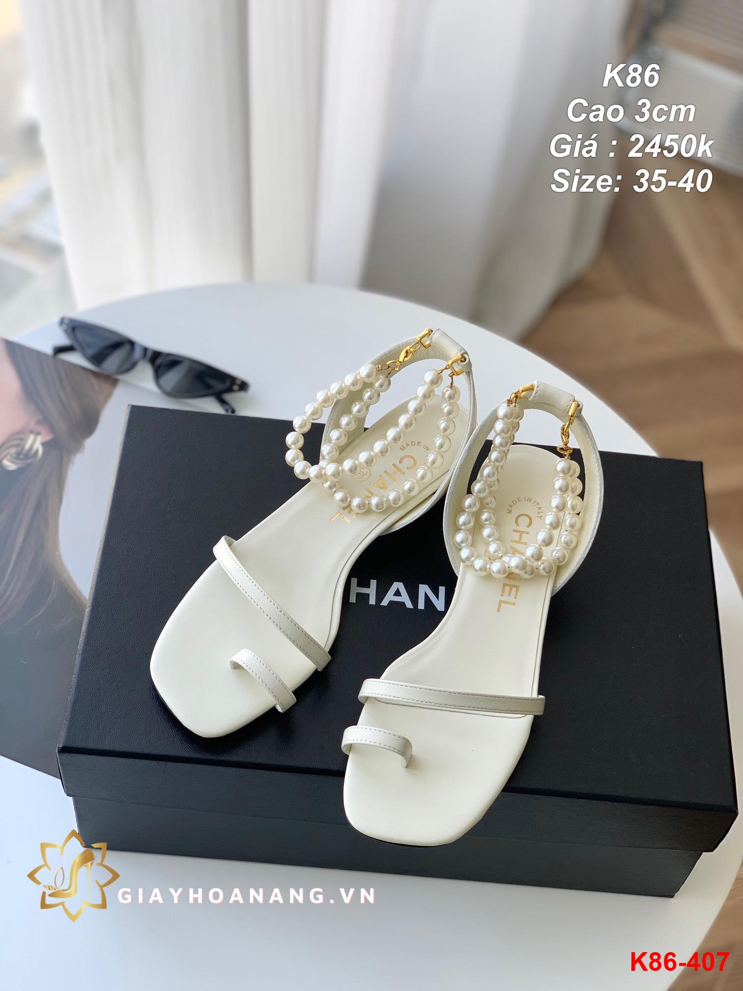 K86-407 Chanel sandal cao 3cm siêu cấp