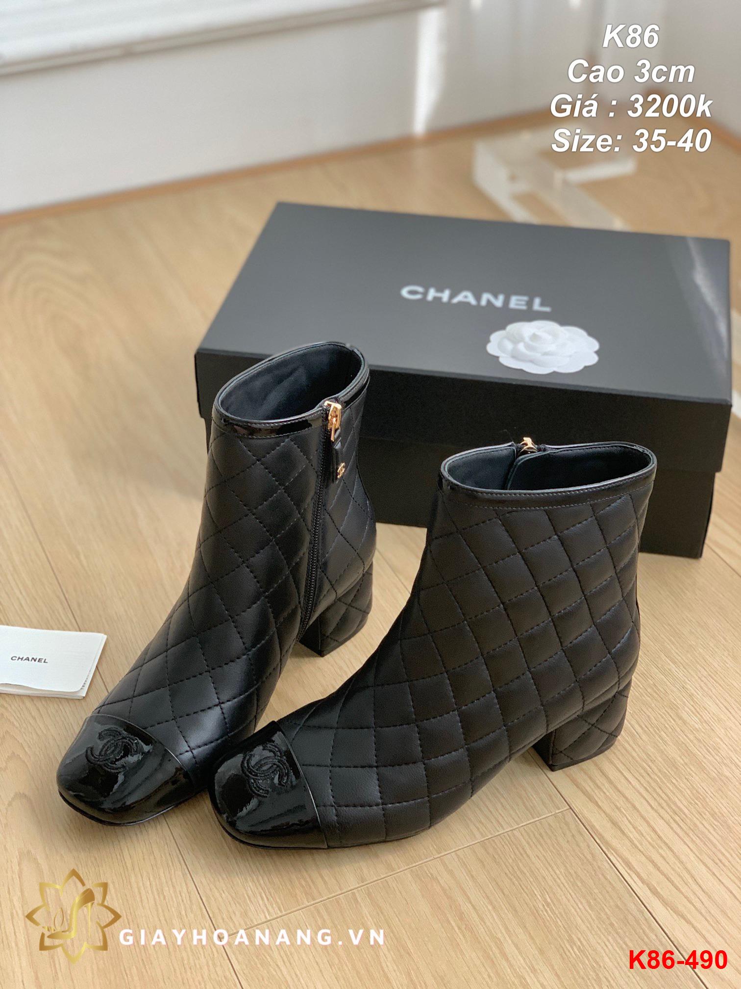 K86-490 Chanel bốt cao 3cm siêu cấp