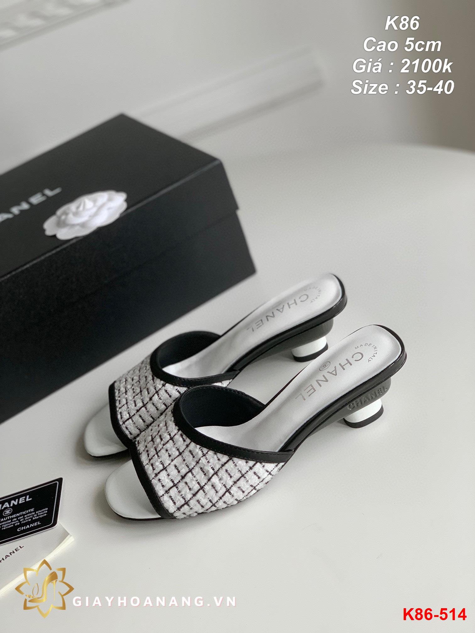 K86-514 Chanel dép cao 5cm siêu cấp