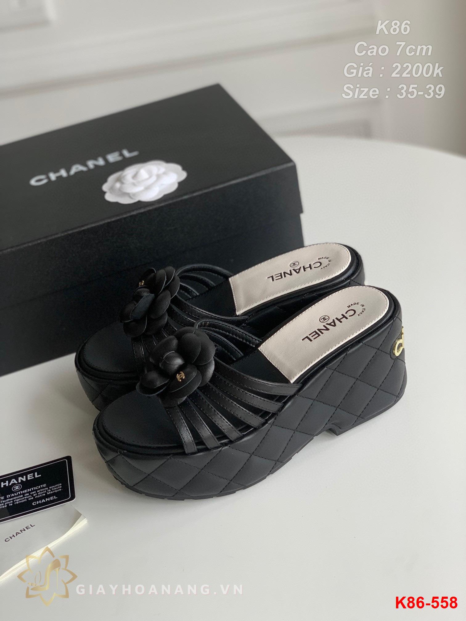 K86-558 Chanel dép cao 7cm siêu cấp