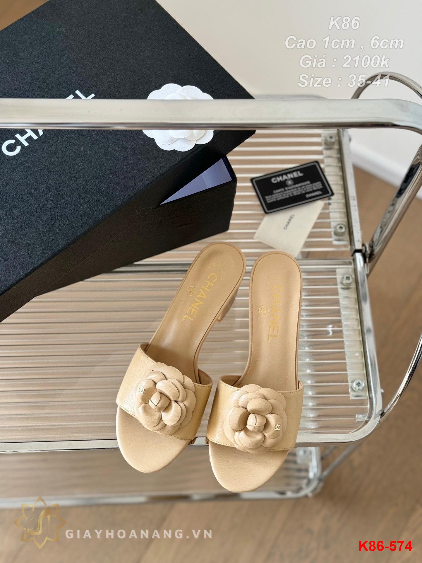 K86-574 Chanel dép cao 1cm , 6cm siêu cấp