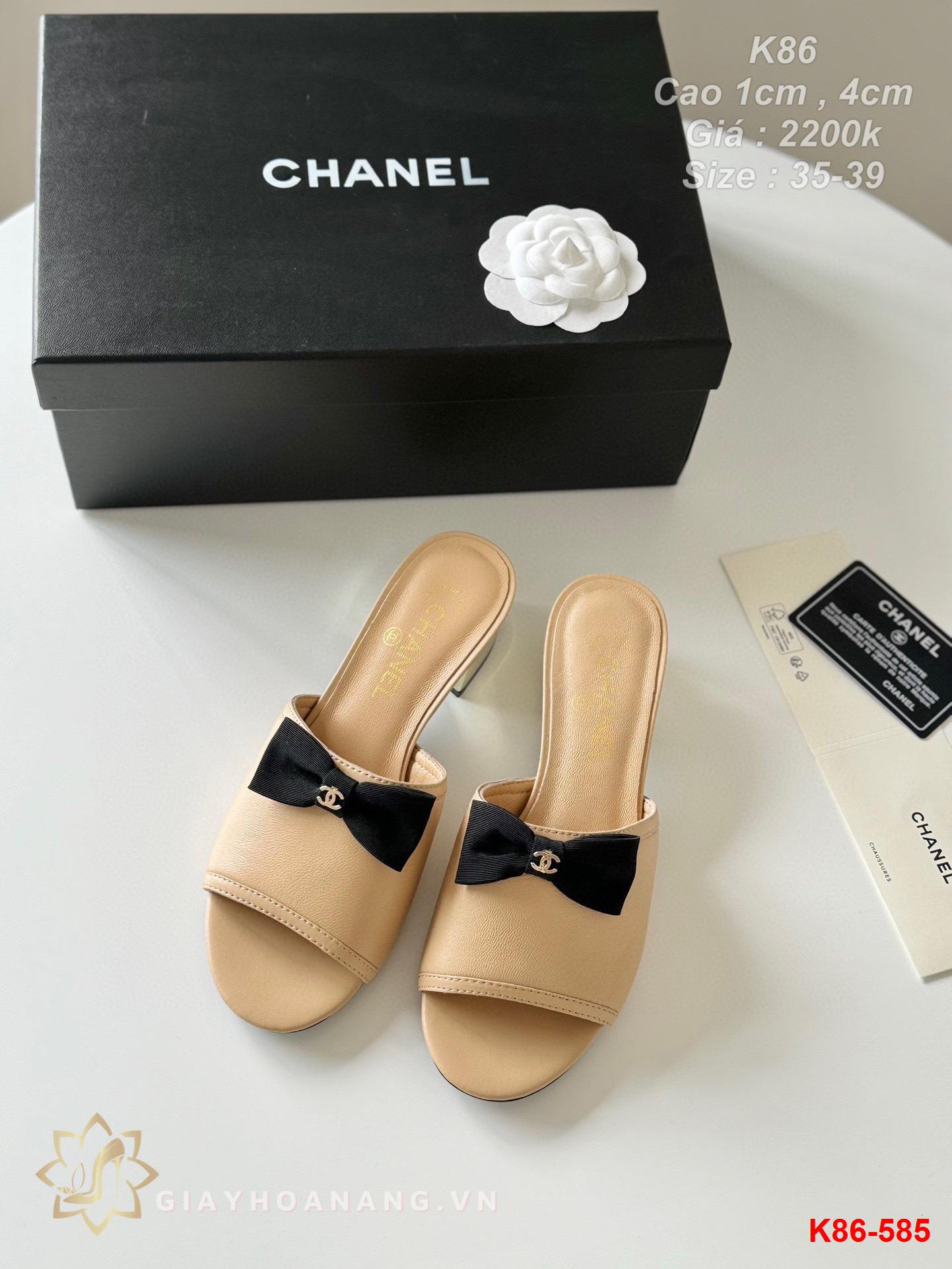 K86-585 Chanel dép cao gót 1cm , 4cm siêu cấp