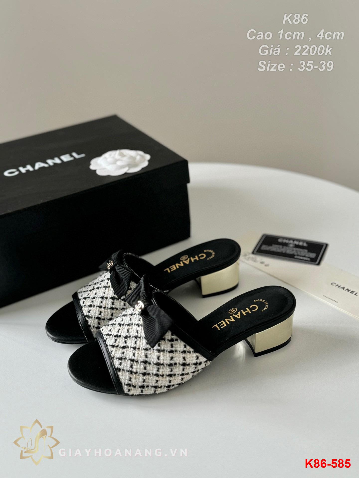 K86-585 Chanel dép cao gót 1cm , 4cm siêu cấp