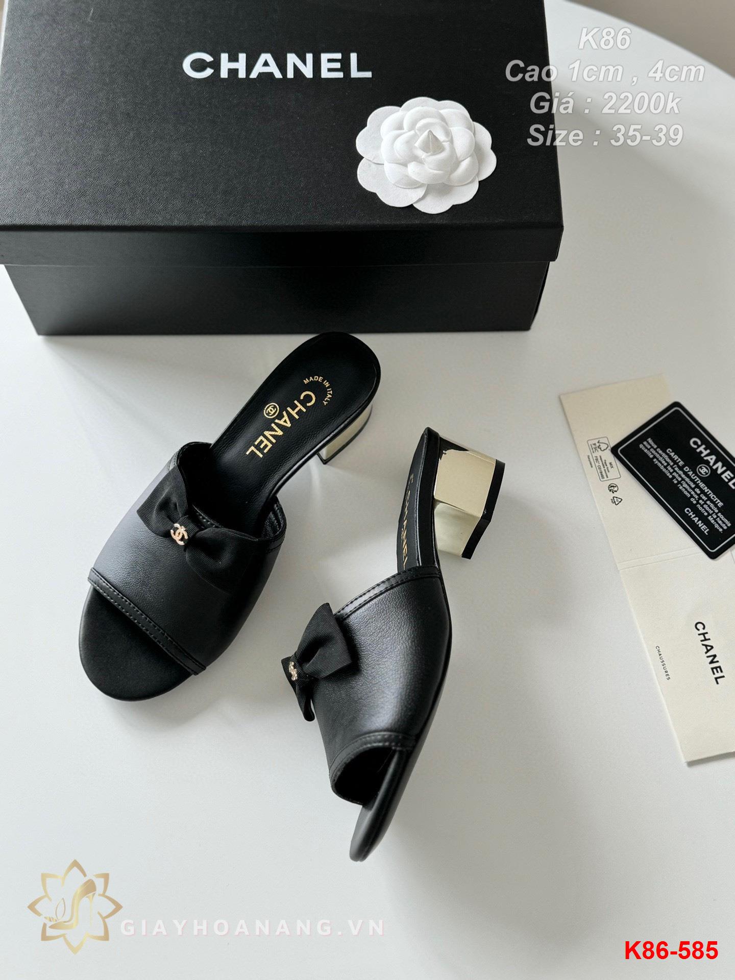 K86-585 Chanel dép cao gót 1cm , 4cm siêu cấp