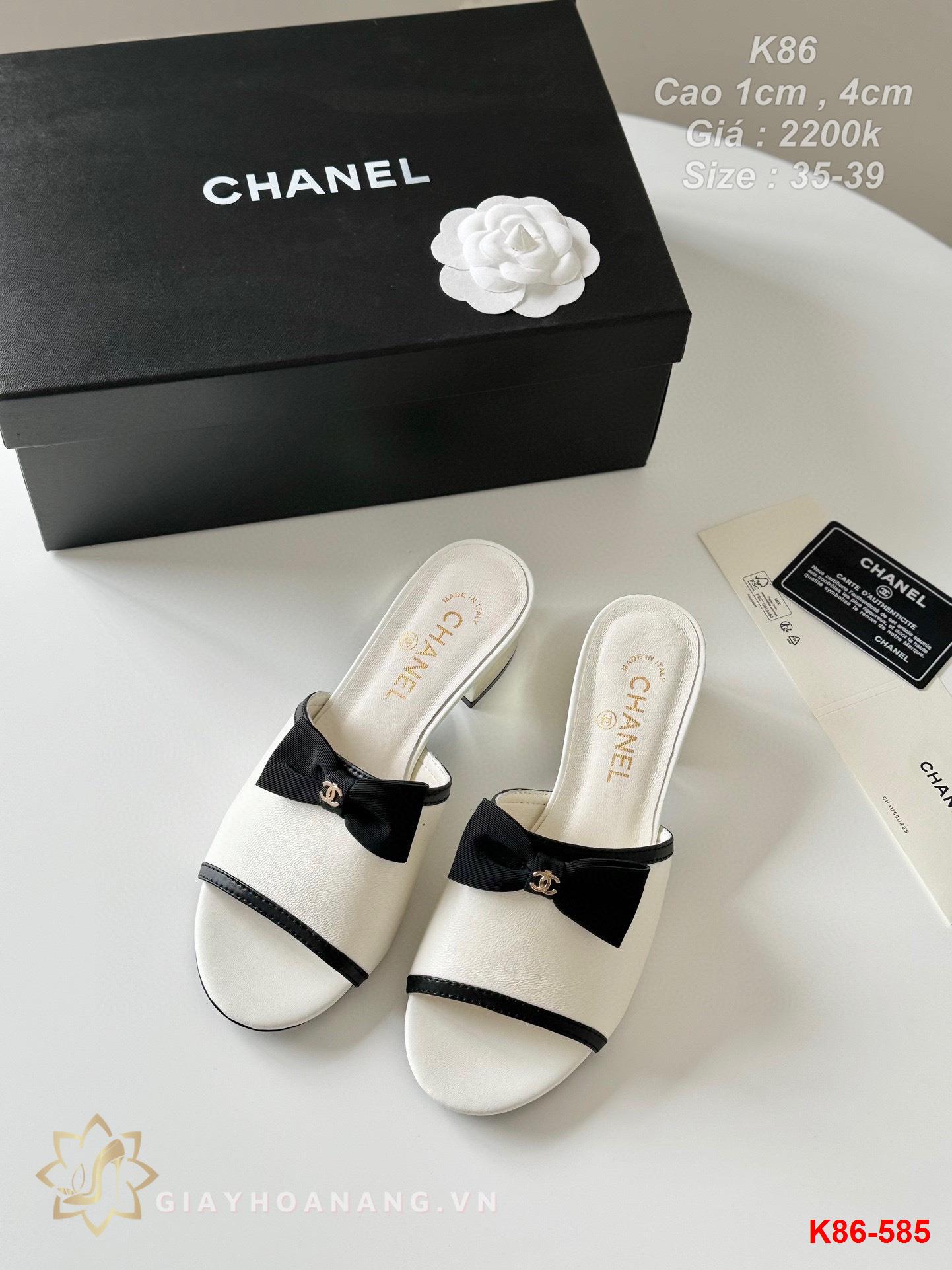 K86-585 Chanel dép cao gót 1cm , 4cm siêu cấp