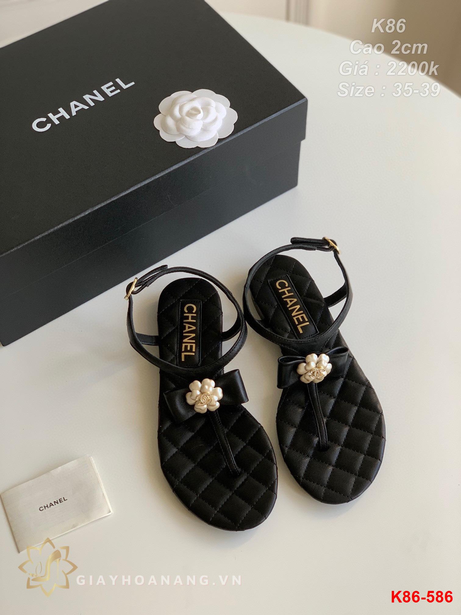 K86-586 Chanel sandal cao gót 2cm siêu cấp